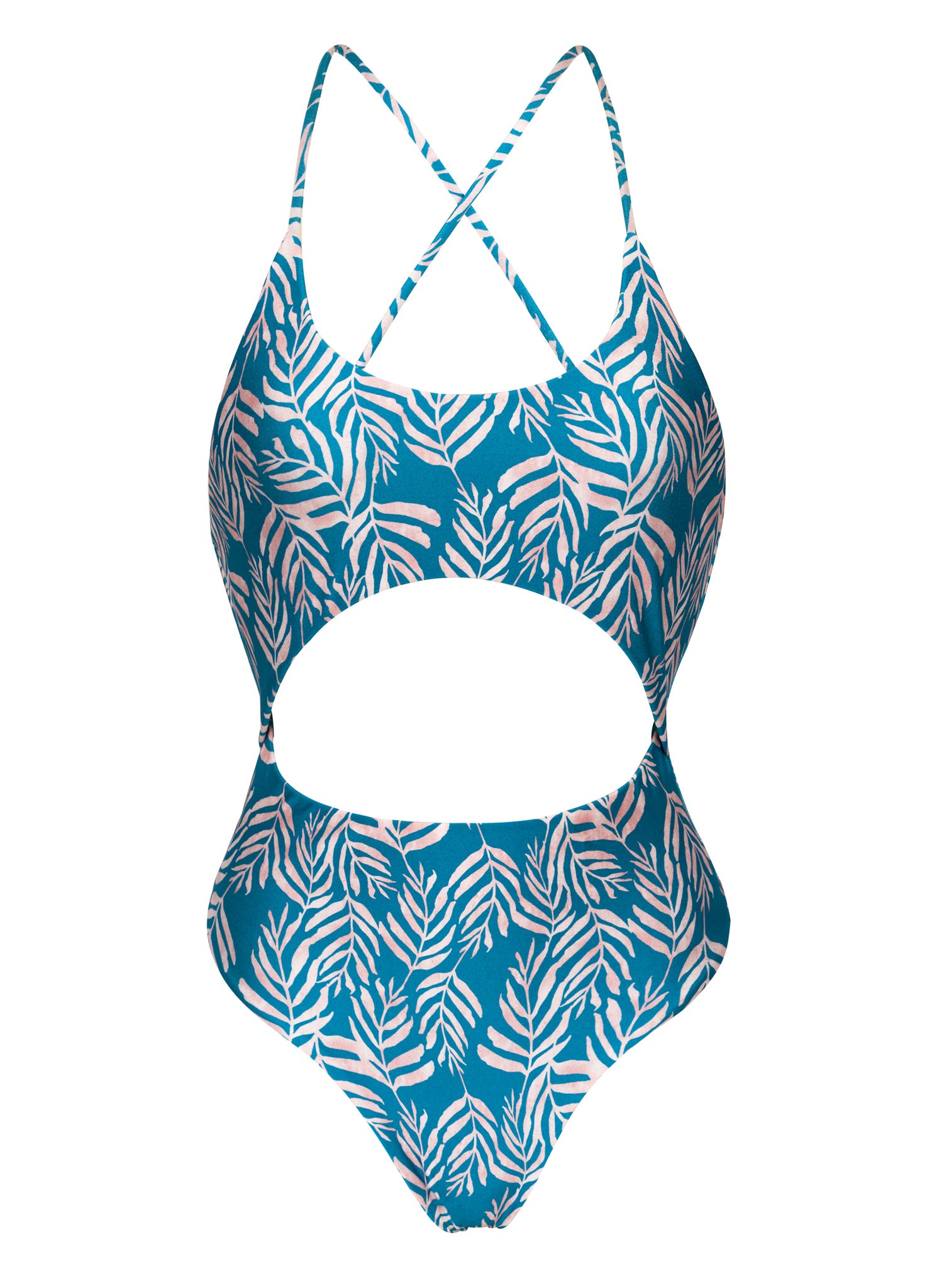 Product Front: Rio De Sol One-Piece Palms-Blue Ivy