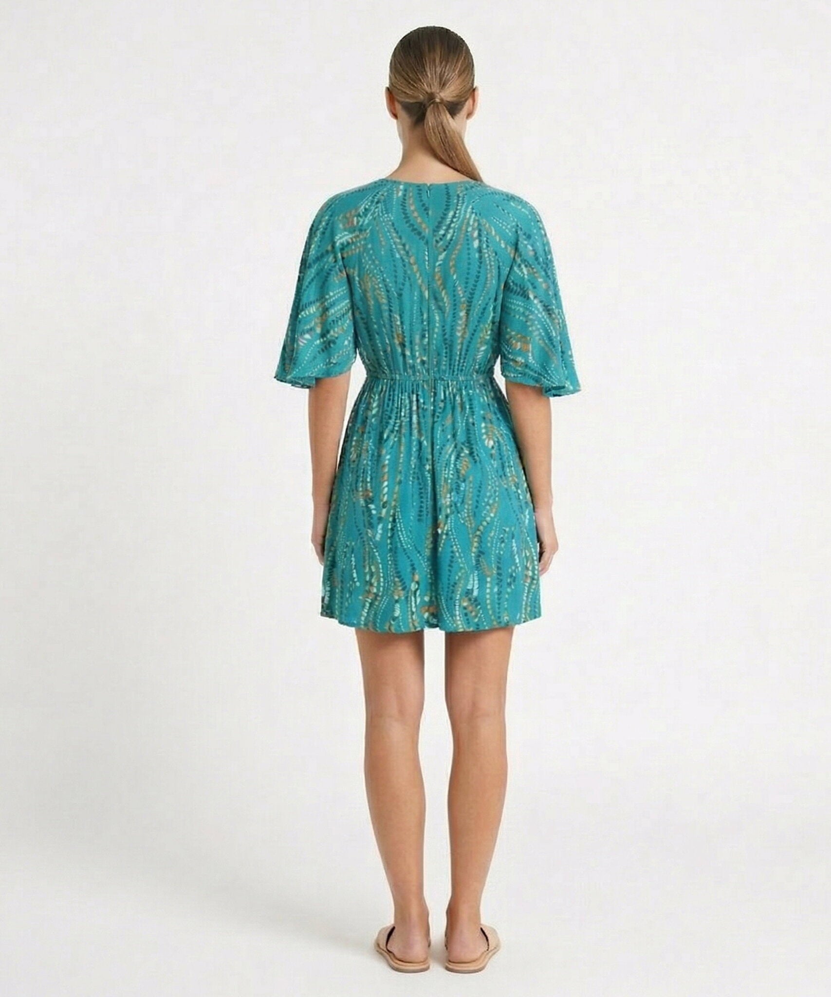 Model Back: Rio De Sol Mini Dress Rain Mini Dress