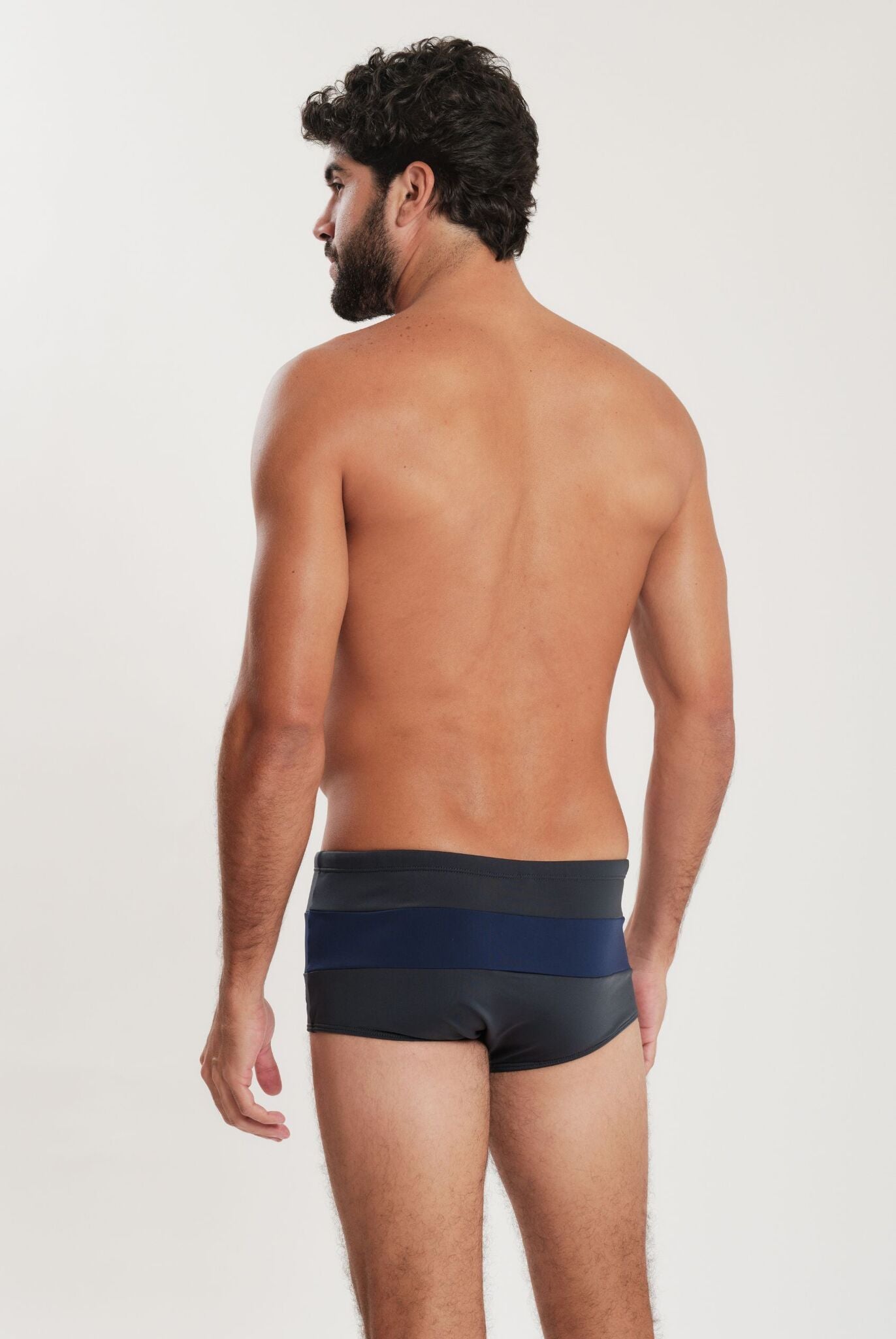 Model Back: Blueman Sunga / Boxer Sunga Army Crepúsculo Bicolor Liso Cinza