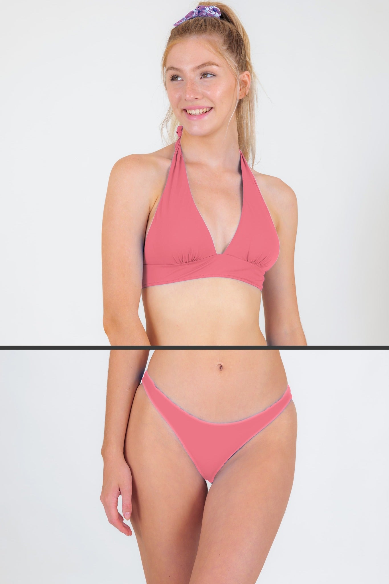 Model Front: Rio De Sol Set Set Confetti Halter-Cos Essential-Comfy