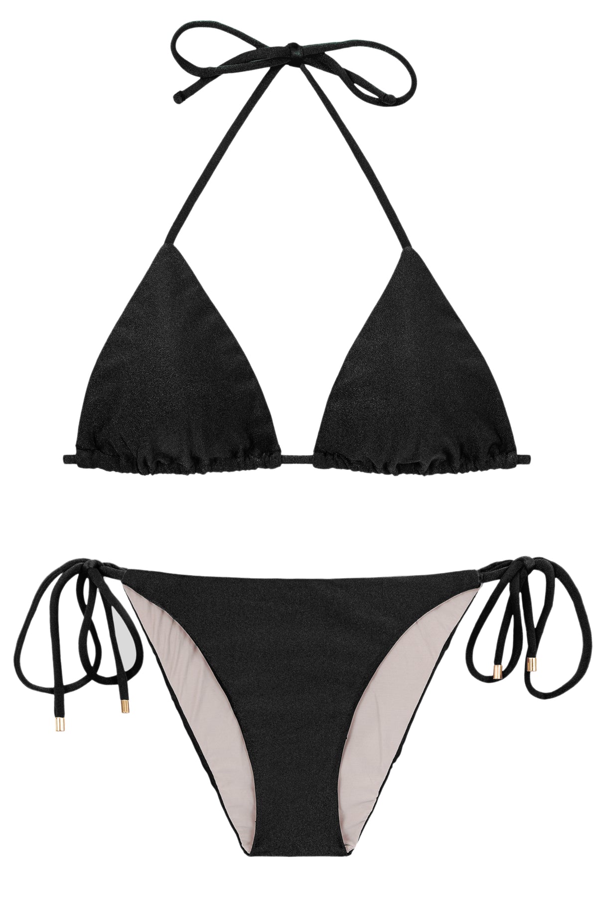 Product Front: Rio De Sol Two Piece Swimwear Set Shimmer-Black Tri-Inv Ibiza-Comfy