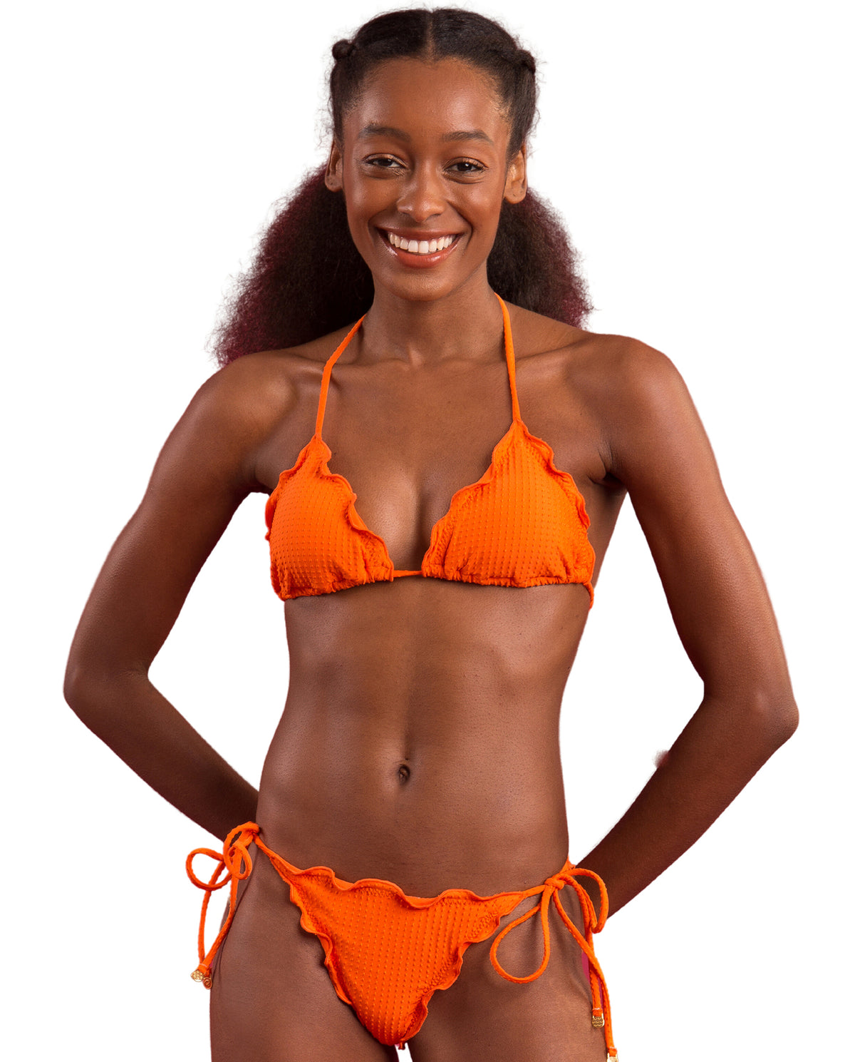 Gallery: Rio De Sol Two Piece Swimwear Set Dots-Orange Frufru-Comfy