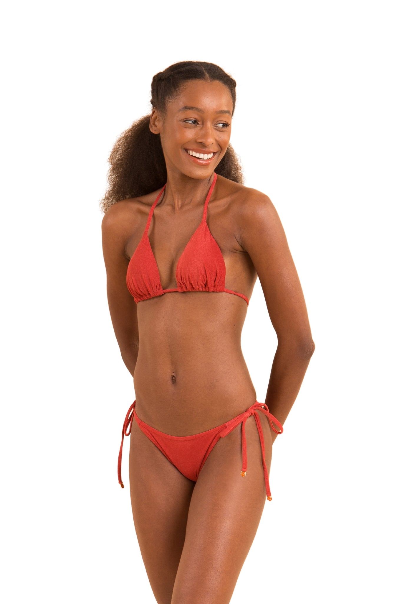 Model Front: Rio De Sol Bottom Bottom Malibu-Chili Cheeky-Tie