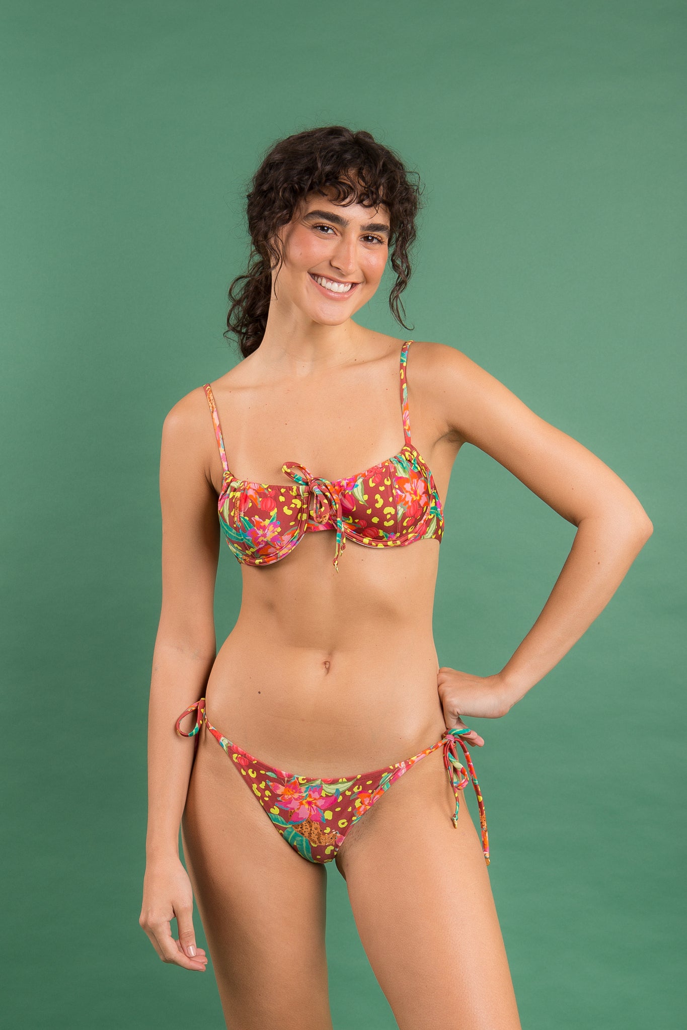 Image 10: Rio De Sol Set Set Tropics Balconet-Tie Lacinho