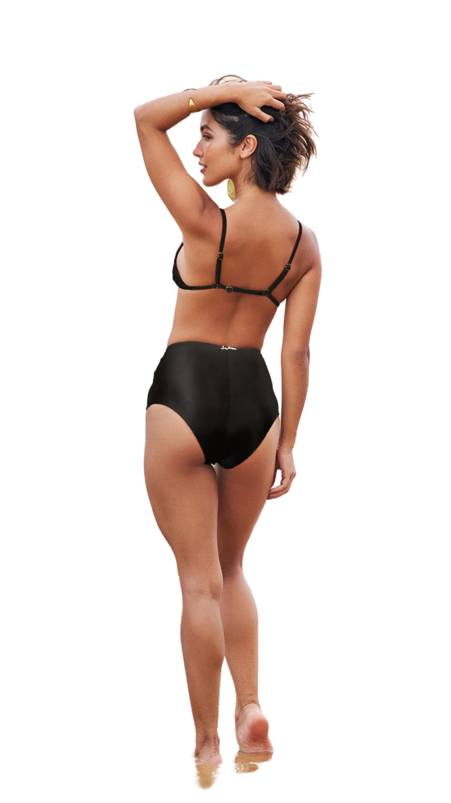 Model Back: Lua Morena Bottom Bottom Cinta Liso Preto