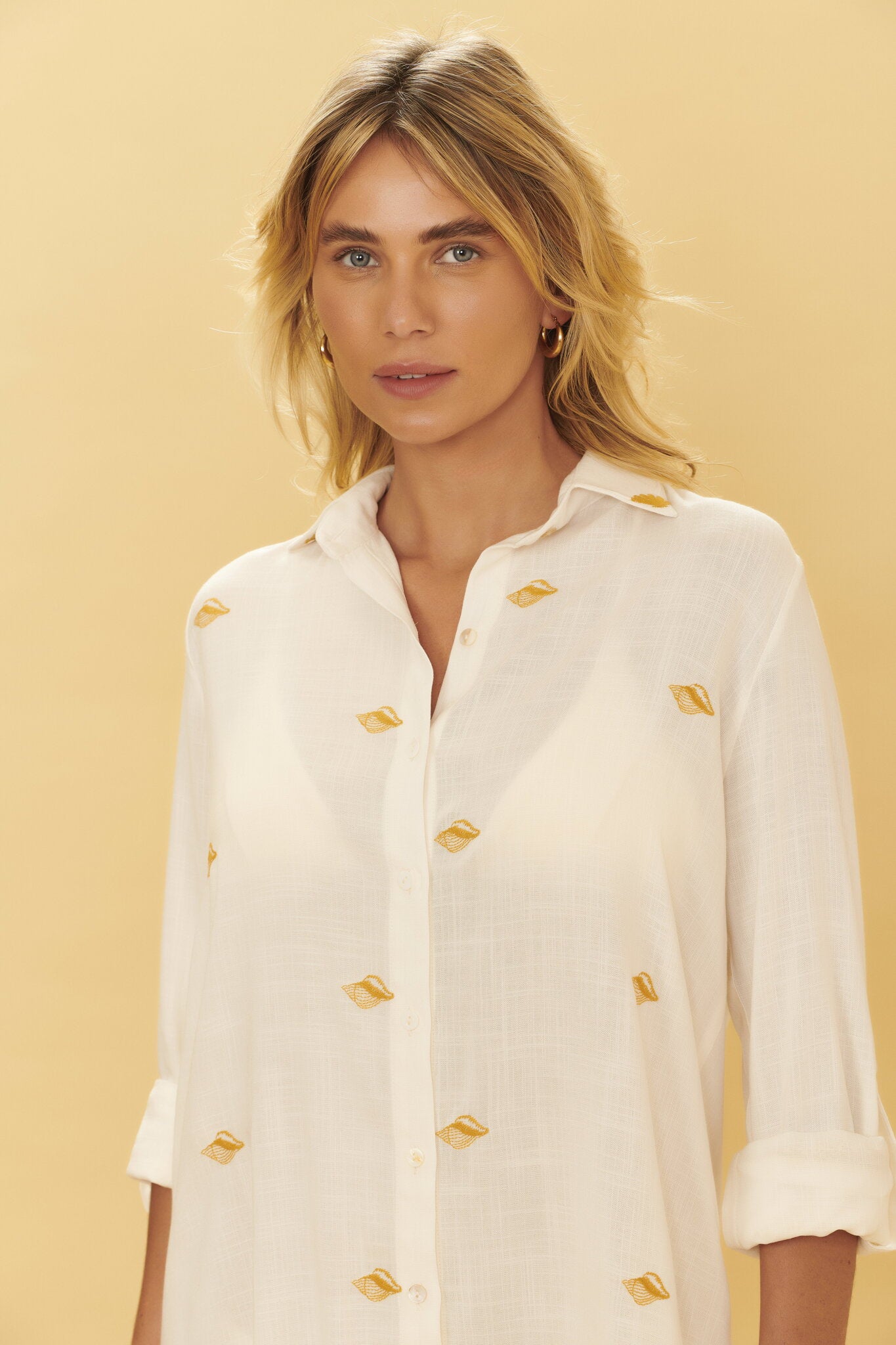 Image 02: Blueman Shirtdress Longsleeve Shirt Offwhite