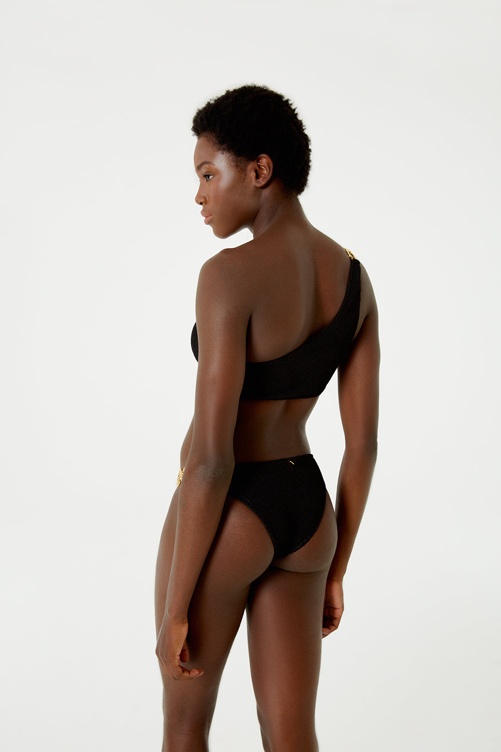Image 05: Blueman Two Piece Swimwear Textura Wavy Shine Preto