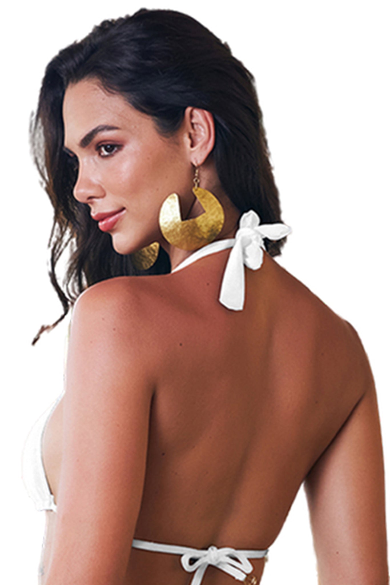 Image 04: Lua Morena Top Top Alongado Ilhos Branco