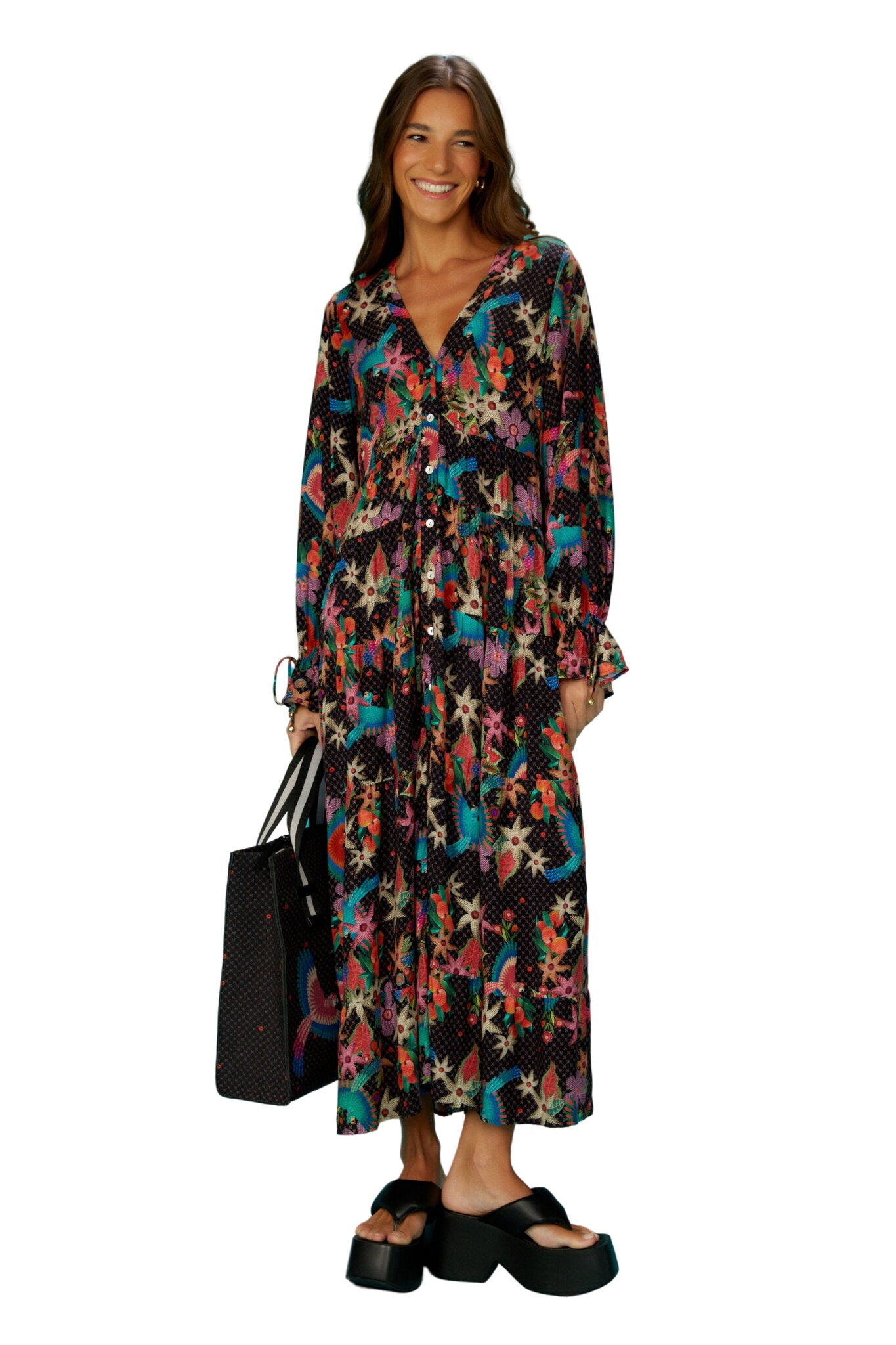Model Front: Blueman Maxi Dresses Vestido Baile Das Araras