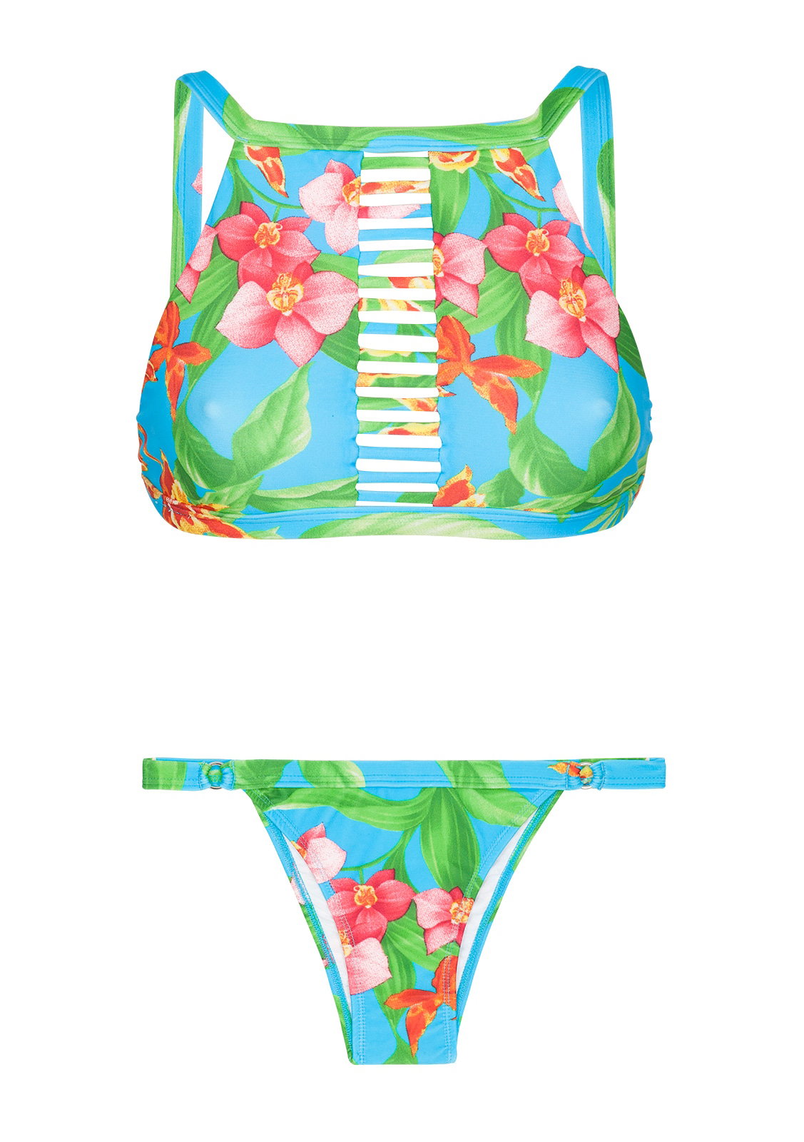Product Front: Rio De Sol Two Piece Swimwear Aloha Cropped Tiras