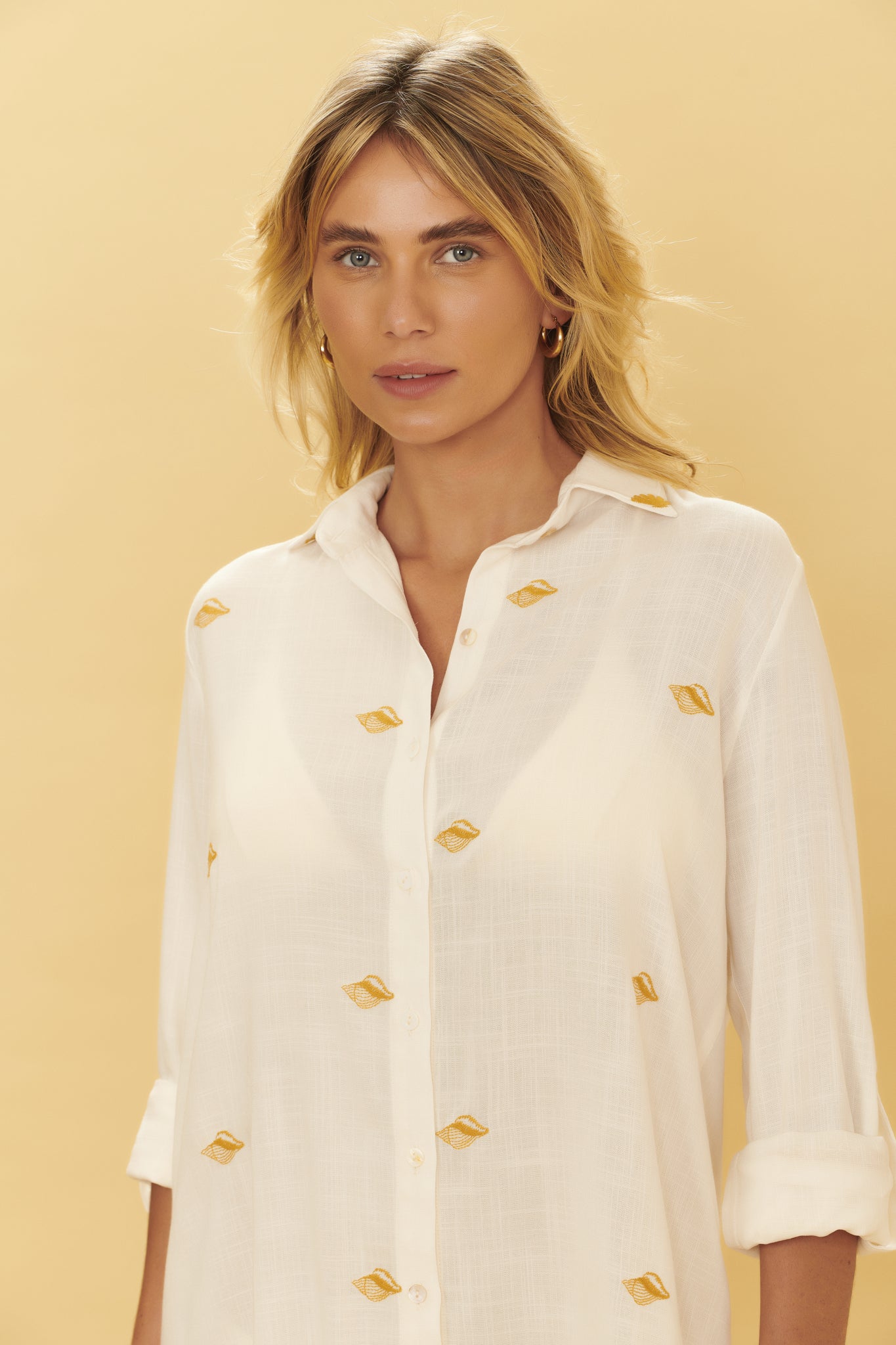 Image 02: Blueman Shirtdress Longsleeve Shirt Offwhite