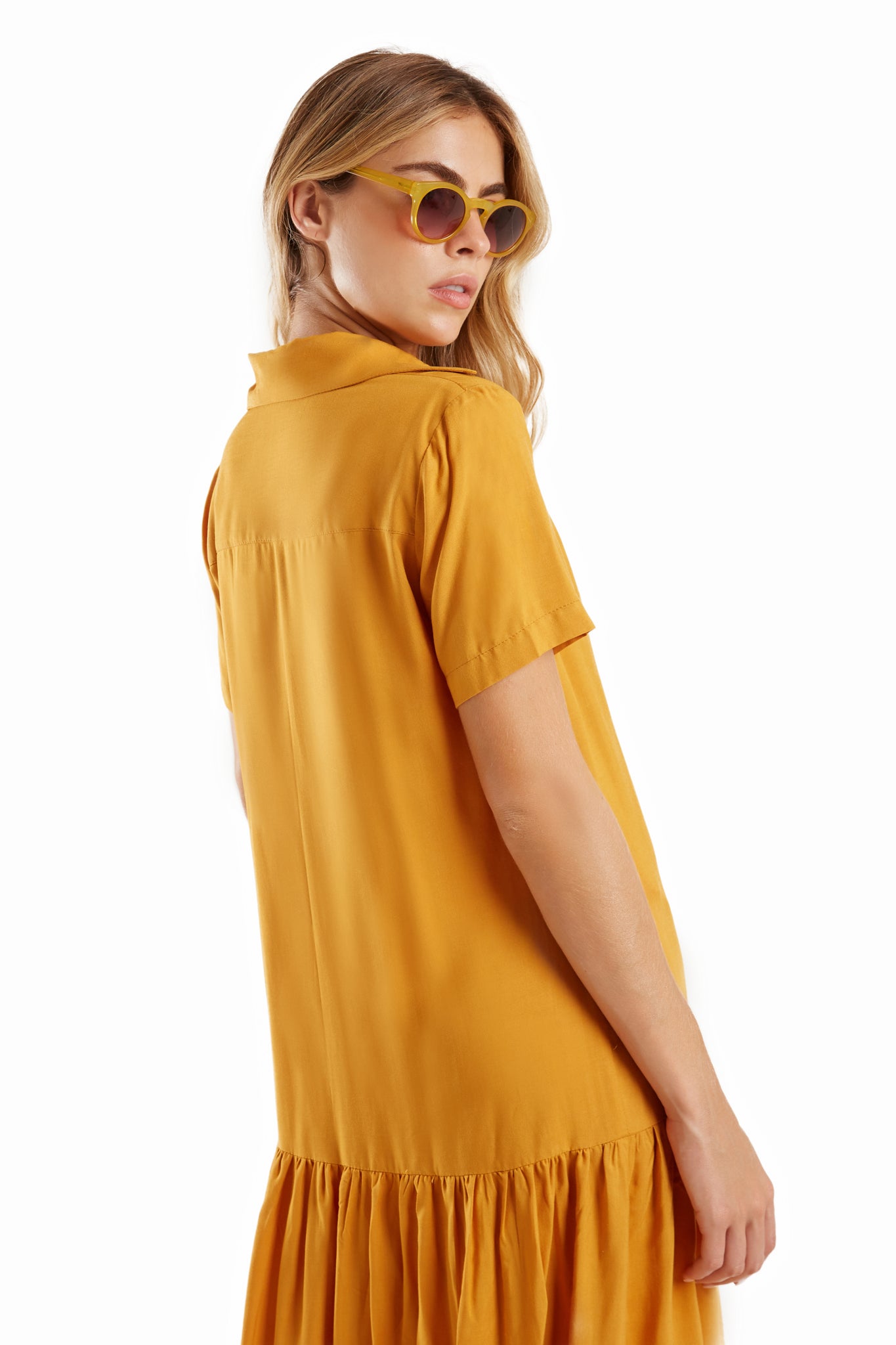 Image 02: Blueman Shirtdress Vestido Chemise Eva Liso Marrom