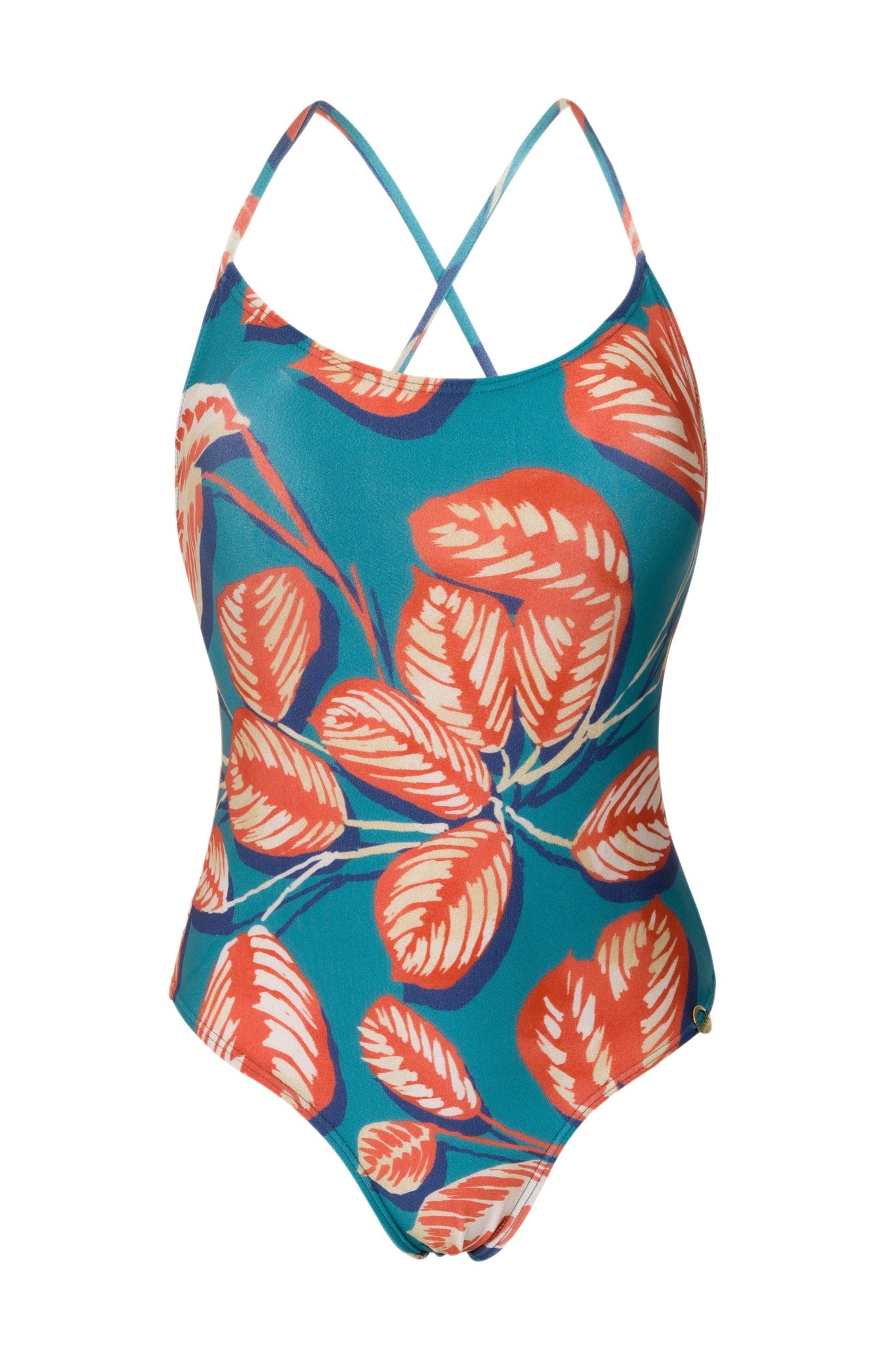 Model Front: La Playa One-Piece Maio Body Folhagem