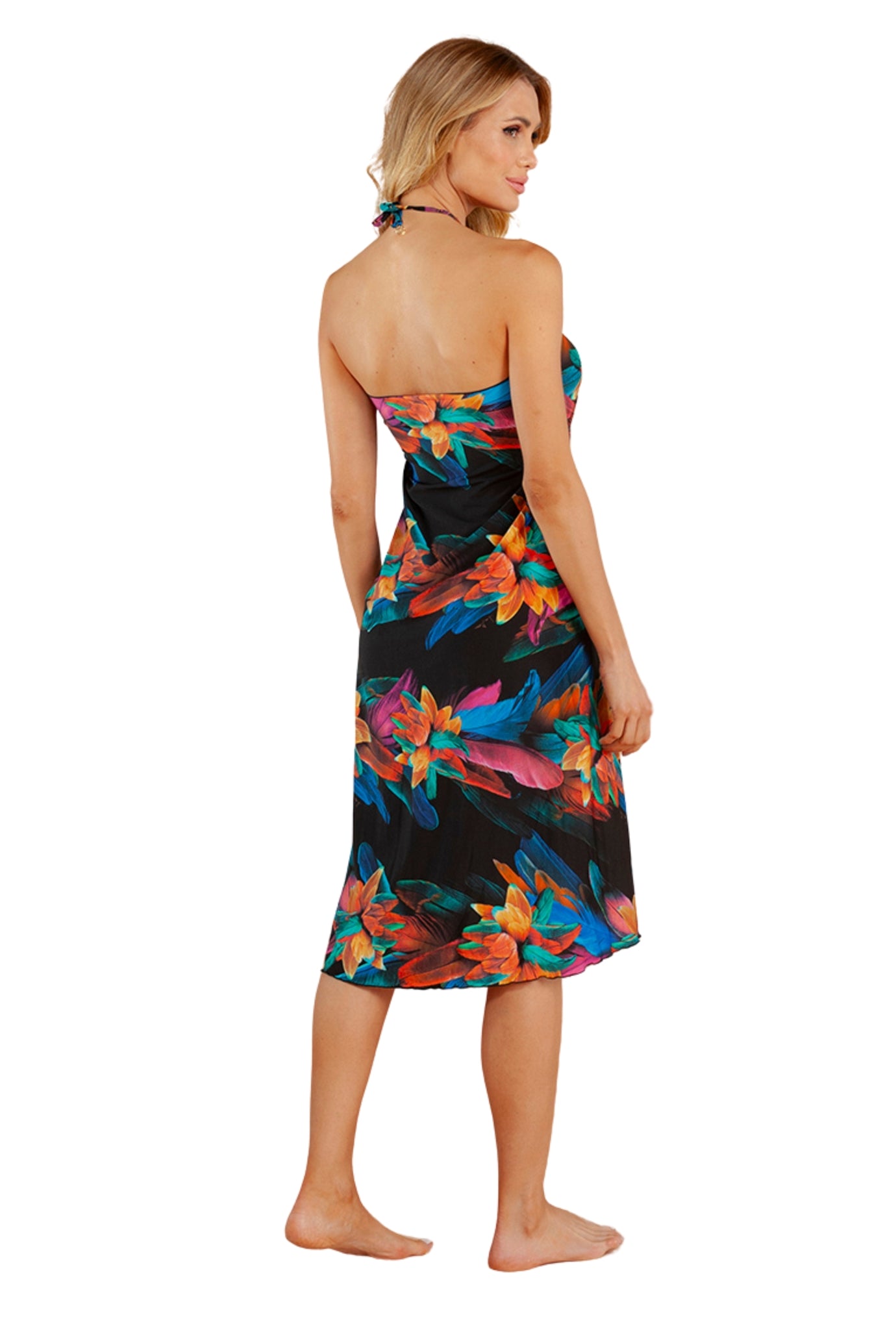 Model Back: Lua Morena Midi Dress Multiformas Argola Uv Brinco Preto