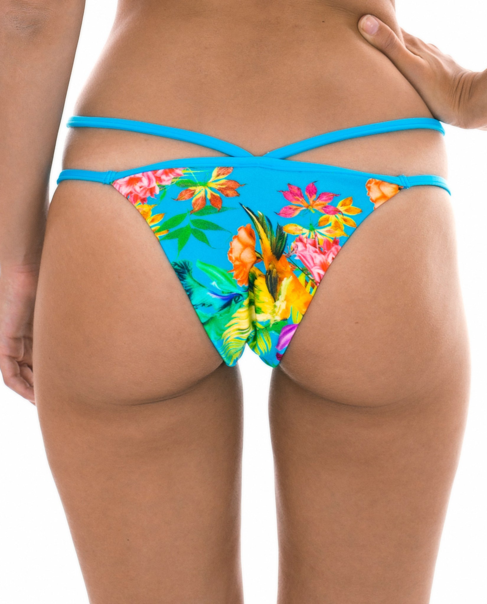 Image 06: Rio De Sol Bottom Calcinha Tropical Blue Neck