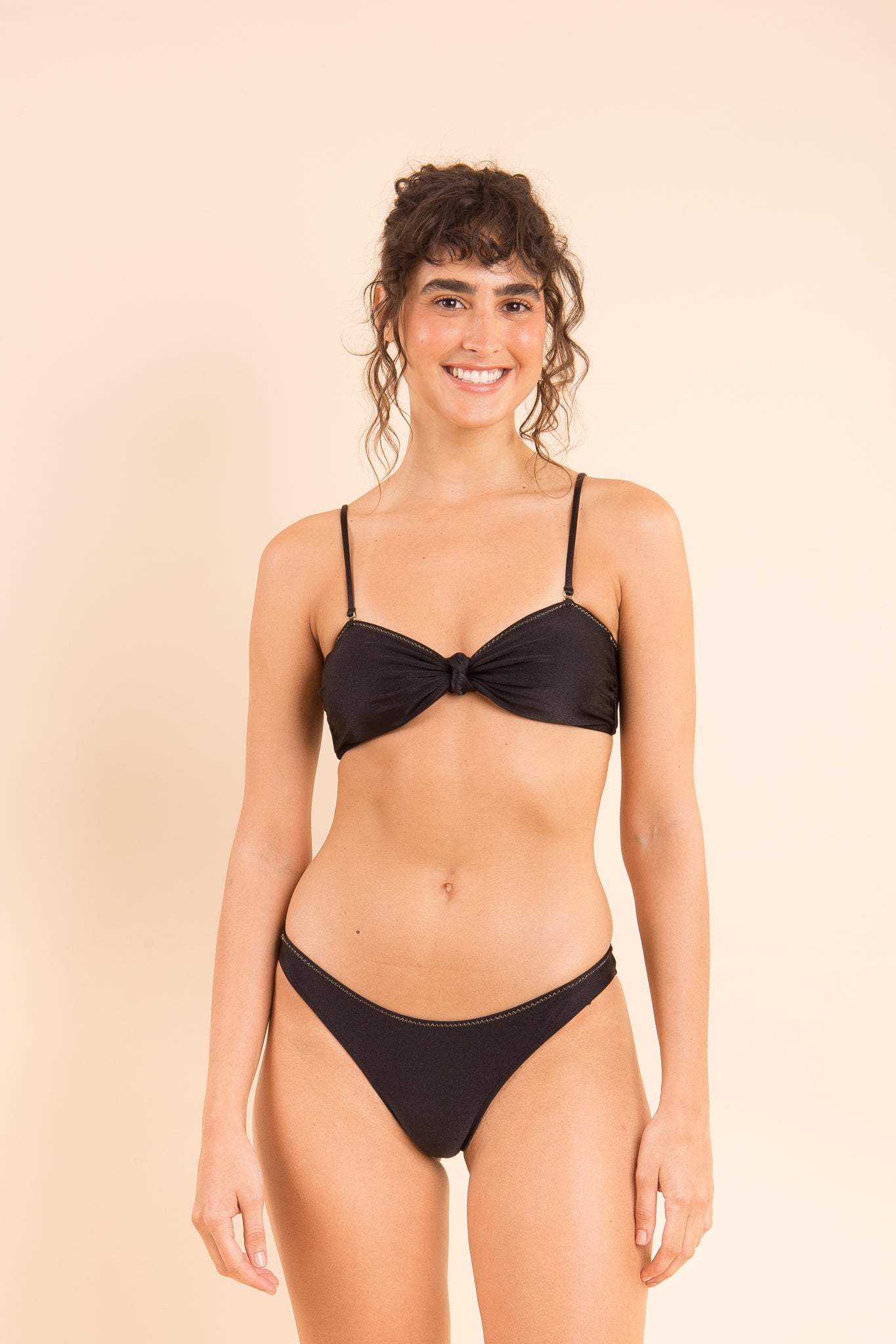 Image 09: Rio De Sol Set Set Shimmer-Black Bandeau-Joy Essential