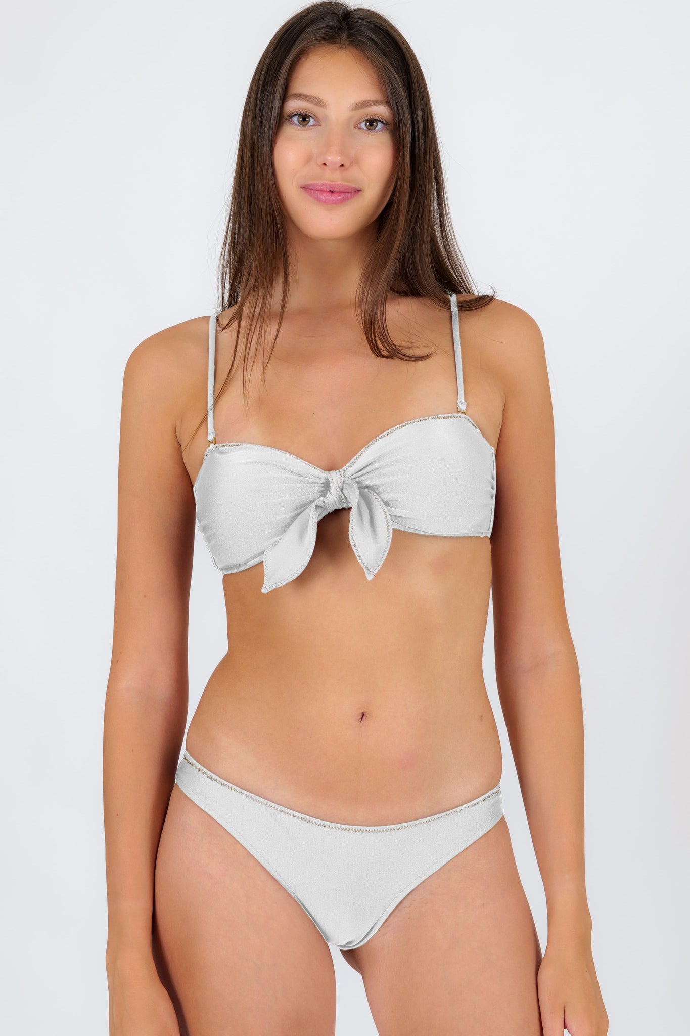 Gallery: Rio De Sol Set Set Shimmer-White Bandeau-Knot Essential