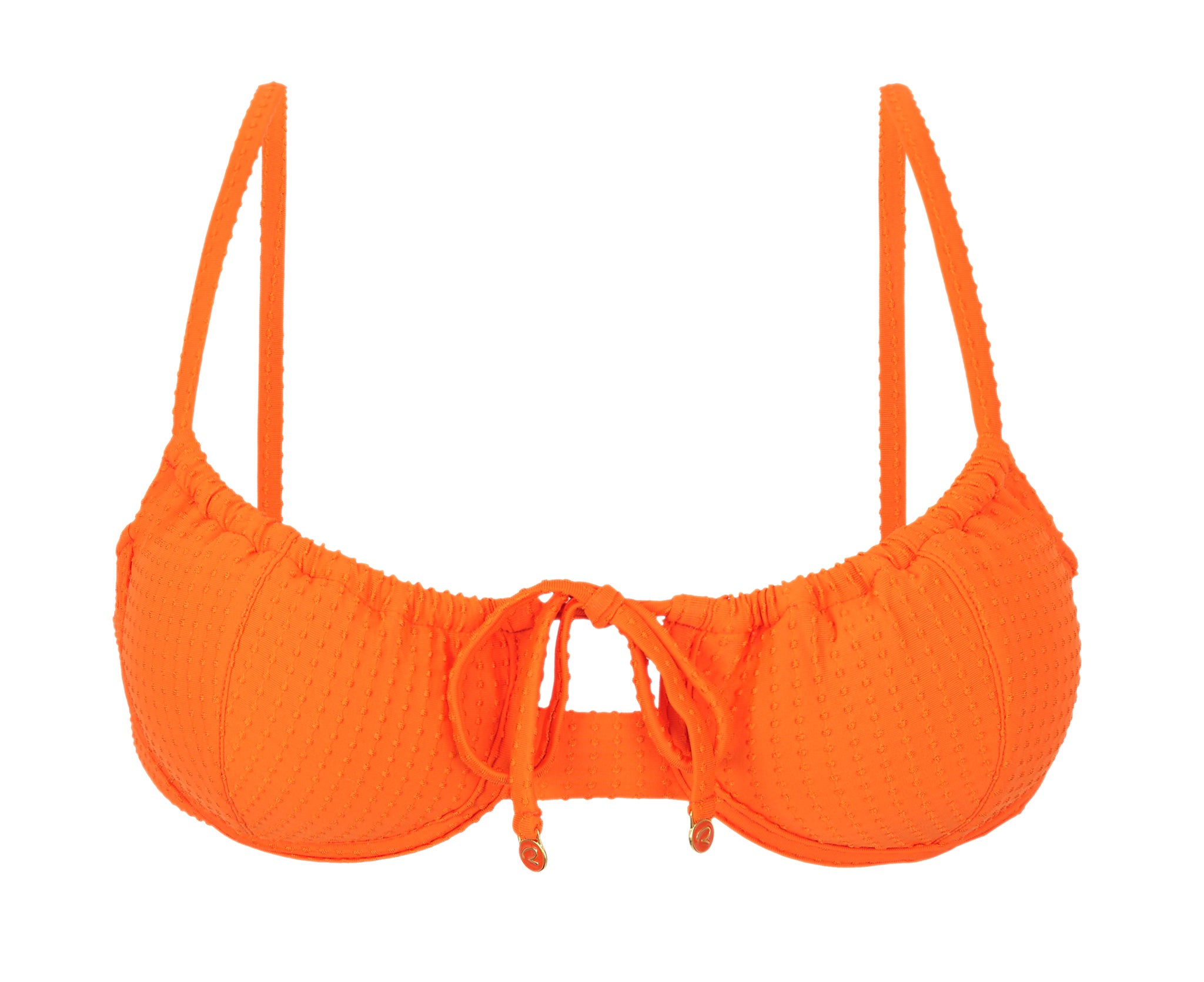 Product Front: Rio De Sol Top Top Dots-Orange Balconet-Tie