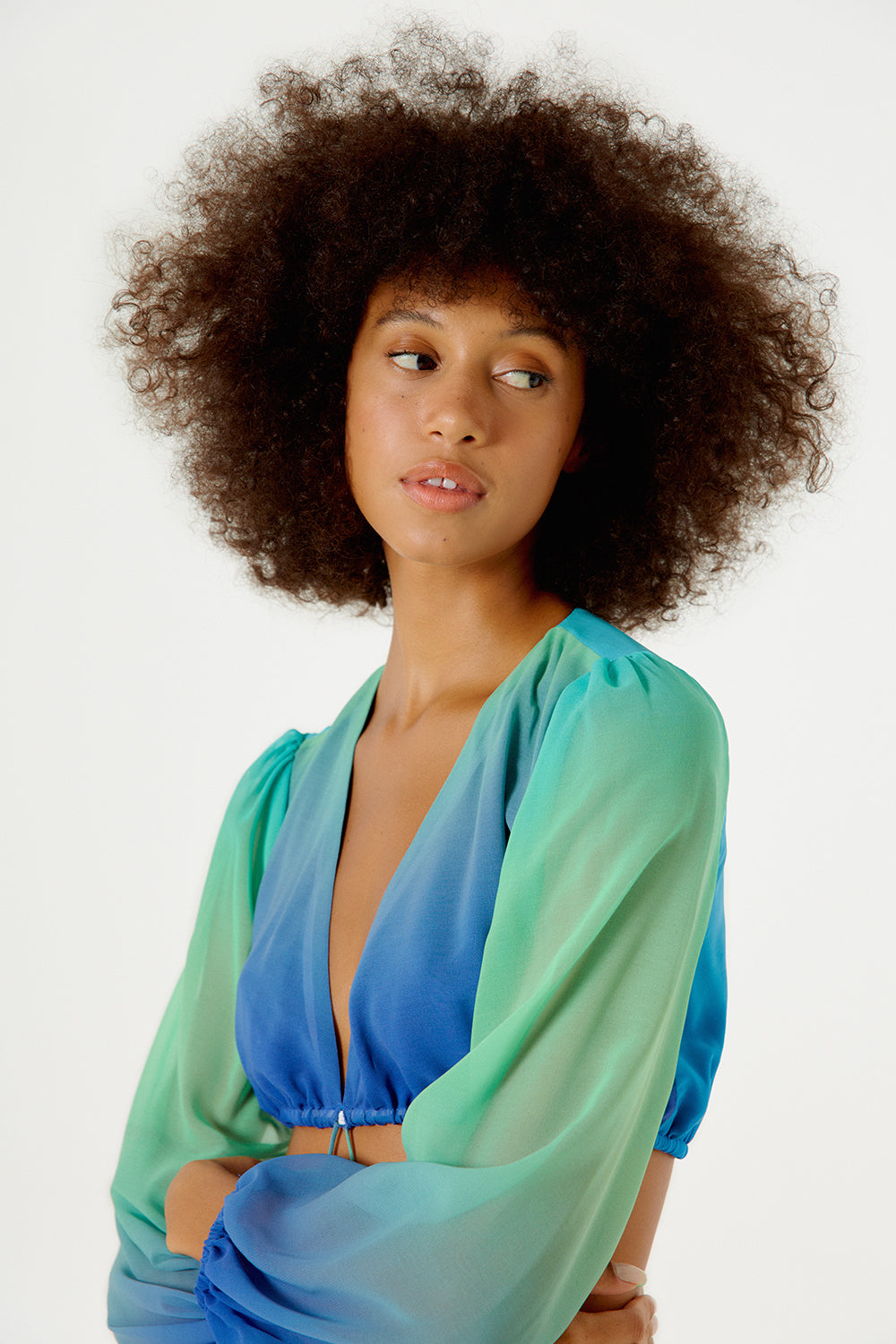 Vestido Longo Resort Degrade Sky Barrado