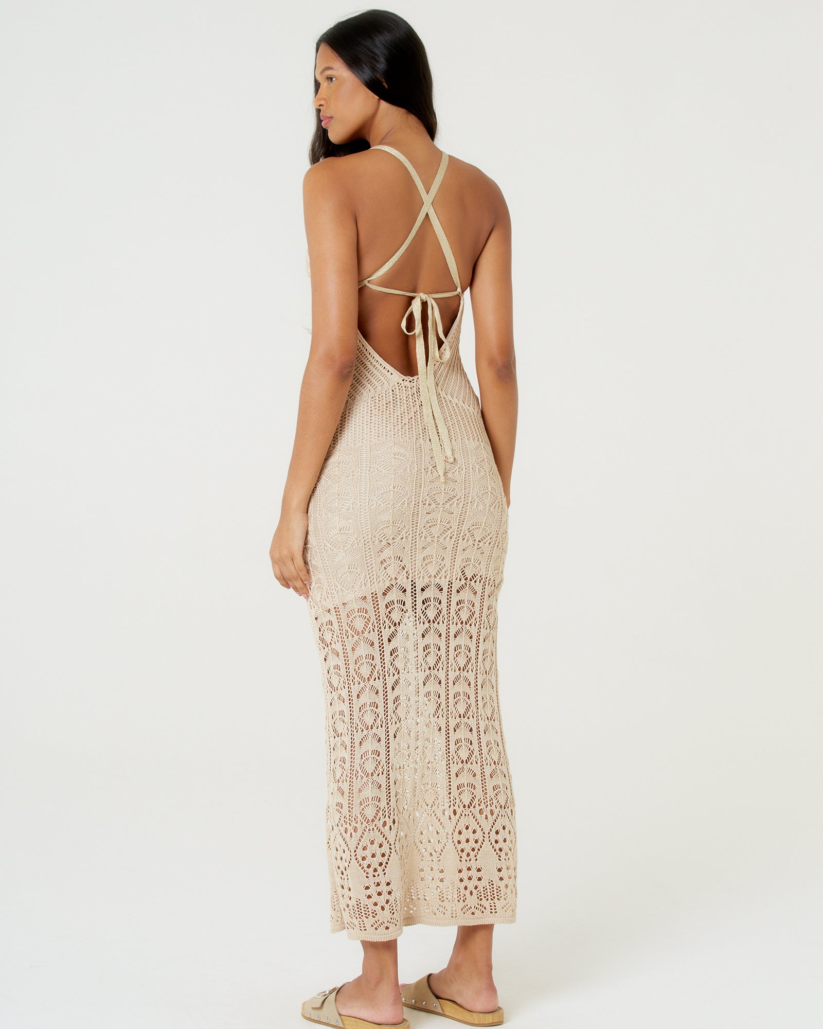 Vestido Longo Tricot Lurex