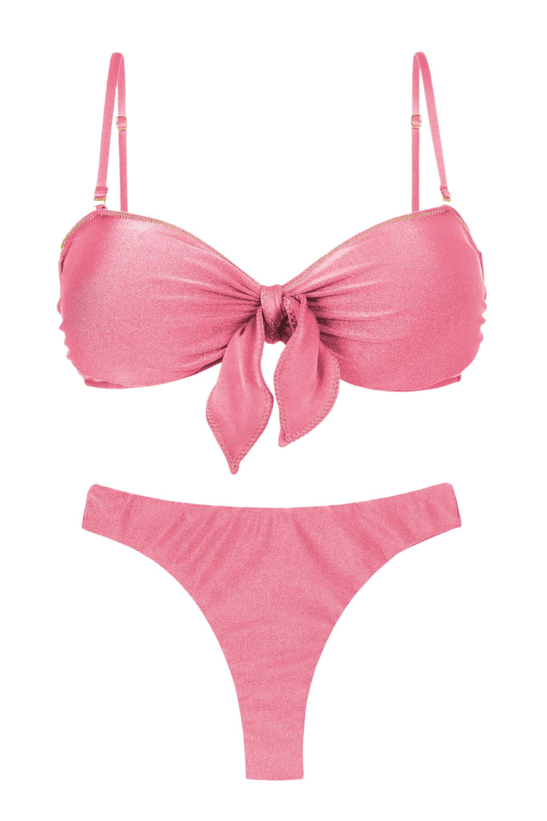 Product Front: Rio De Sol Two Piece Swimwear Set Shimmer-Confetti Bandeau-Knot Nice-Fio