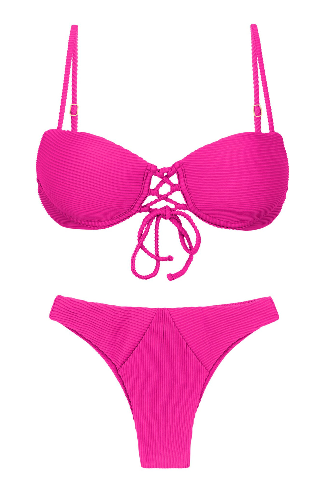 Product Front: Rio De Sol Two Piece Swimwear Set Cotele-Amaranto Balconet-Pushup Lisboa