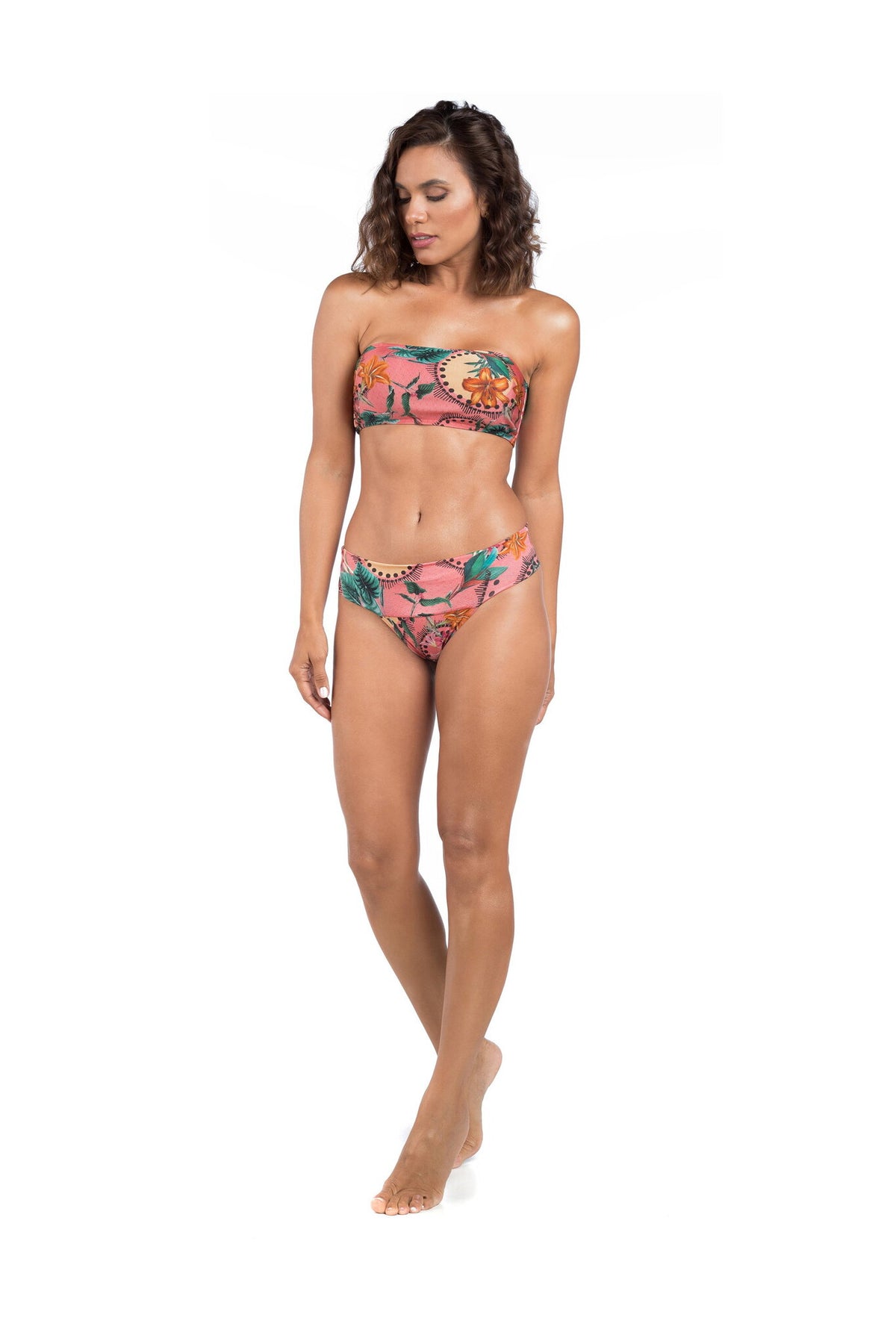 Image 03: La Playa Bikini Tops Top Faixa Floral Rosa