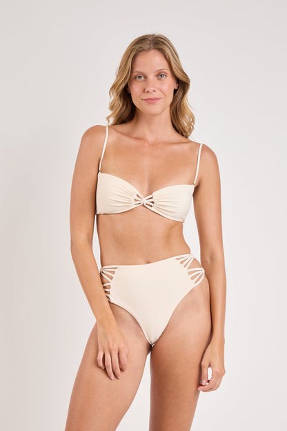 Image 05: Rio De Sol Two Piece Swimwear Set Malibu-Natural Bandeau-Iris High-Waist-Spin-Iris