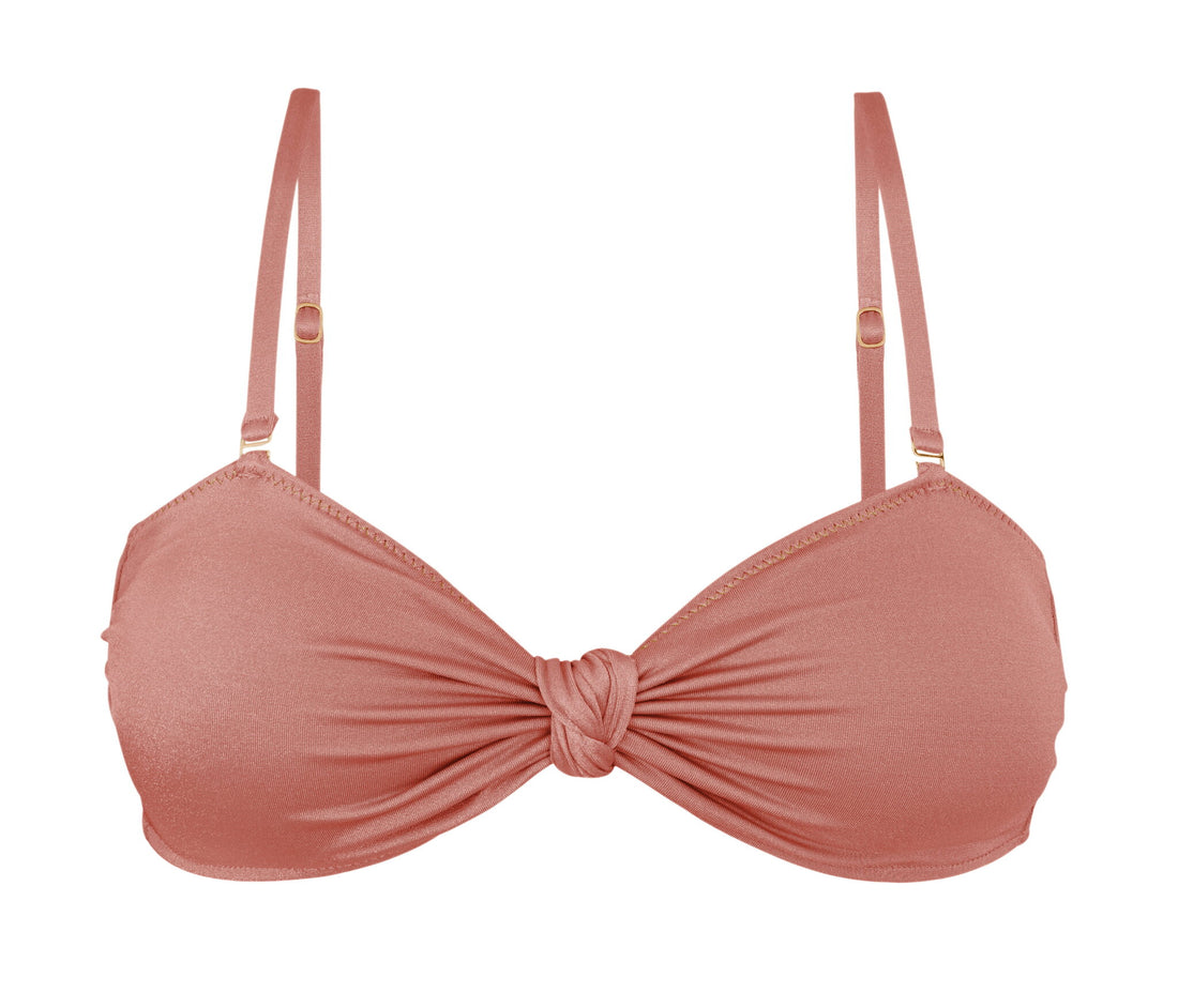 Product Front: Rio De Sol Bikini Tops Top Shimmer-Copper Bandeau-Joy