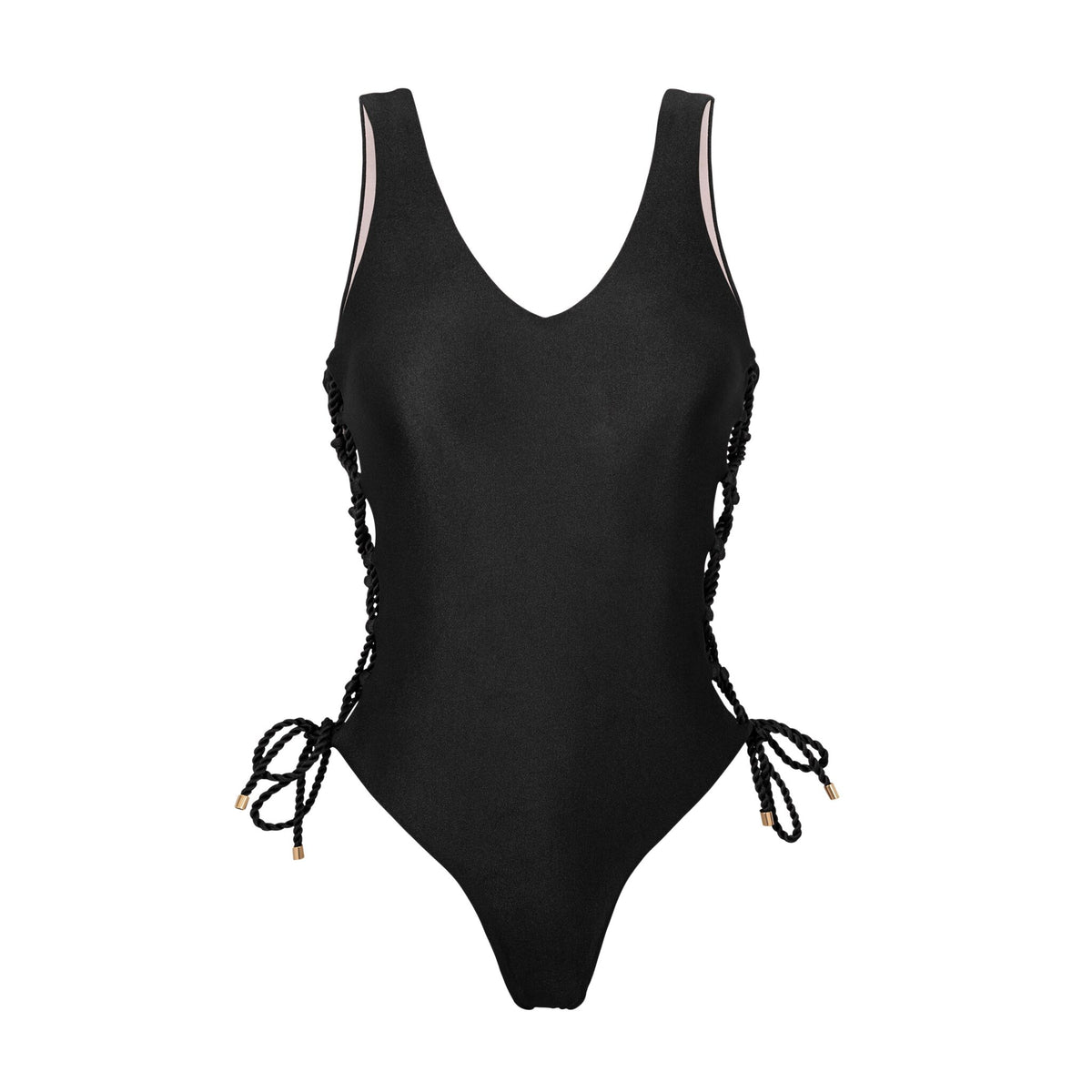 Product Front: Rio De Sol One Piece Swimsuits Shimmer-Black Zoe