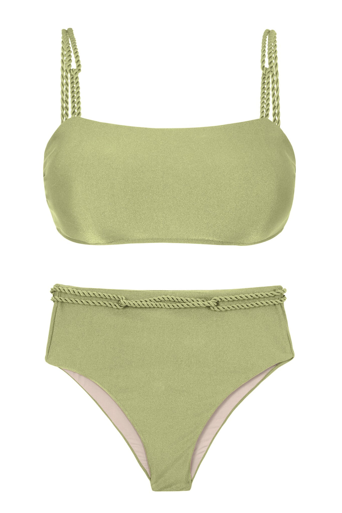Product Front: Rio De Sol Two Piece Swimwear Set Oliva Bandeau-Reto Hotpants