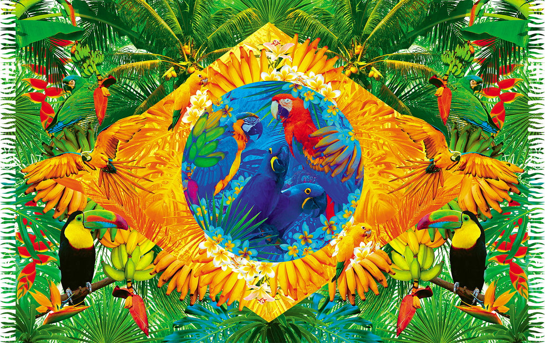 Product Front: Bali Blue Pareo Canga Bandeira Brasil Tropical