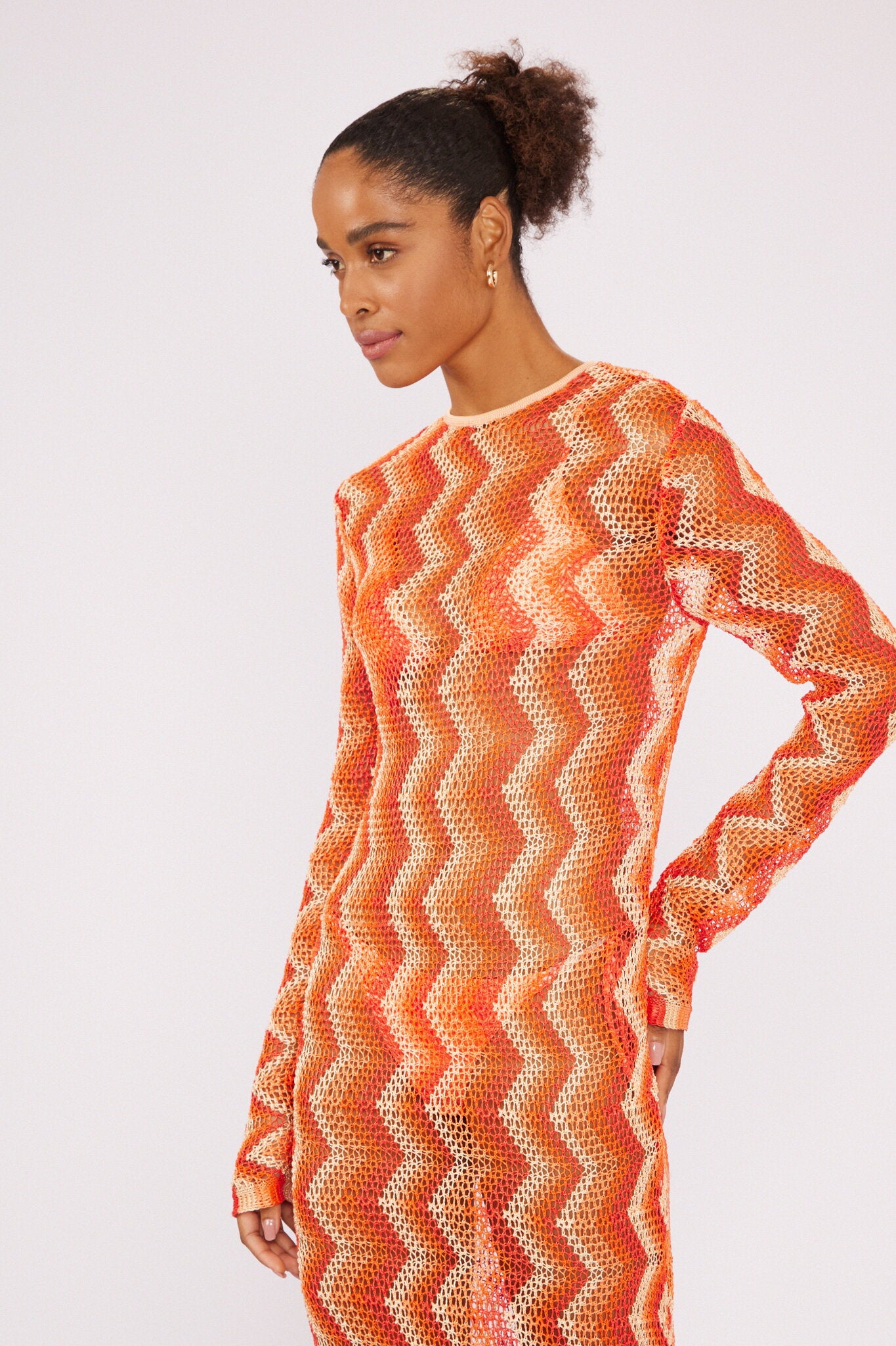 Image 02: Blueman Maxi Dresses Laranja Long Dress Tricot