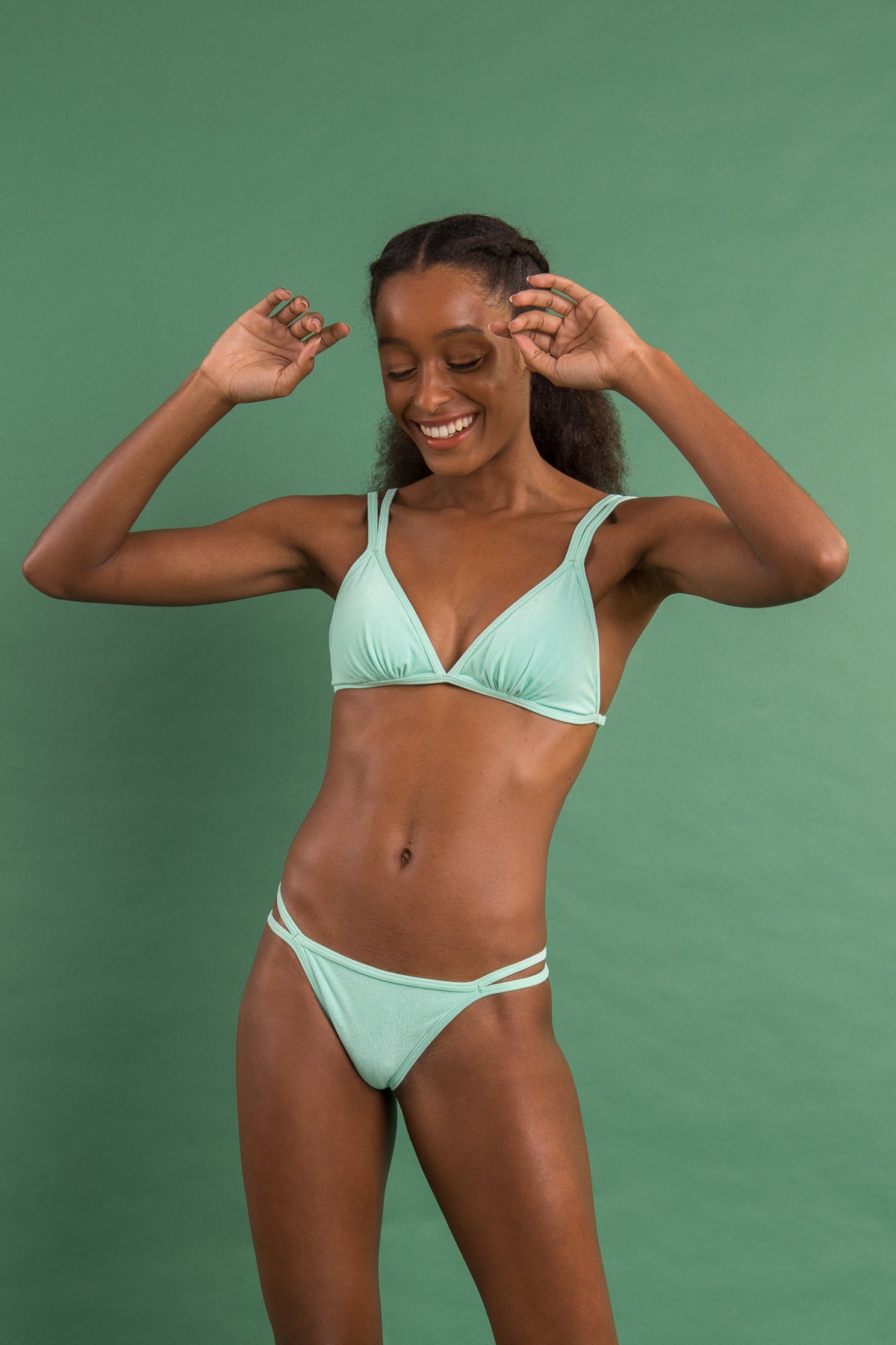 Image 10: Rio De Sol Two Piece Swimwear Set Malibu-Menta Tri-Duo Mini-Duo