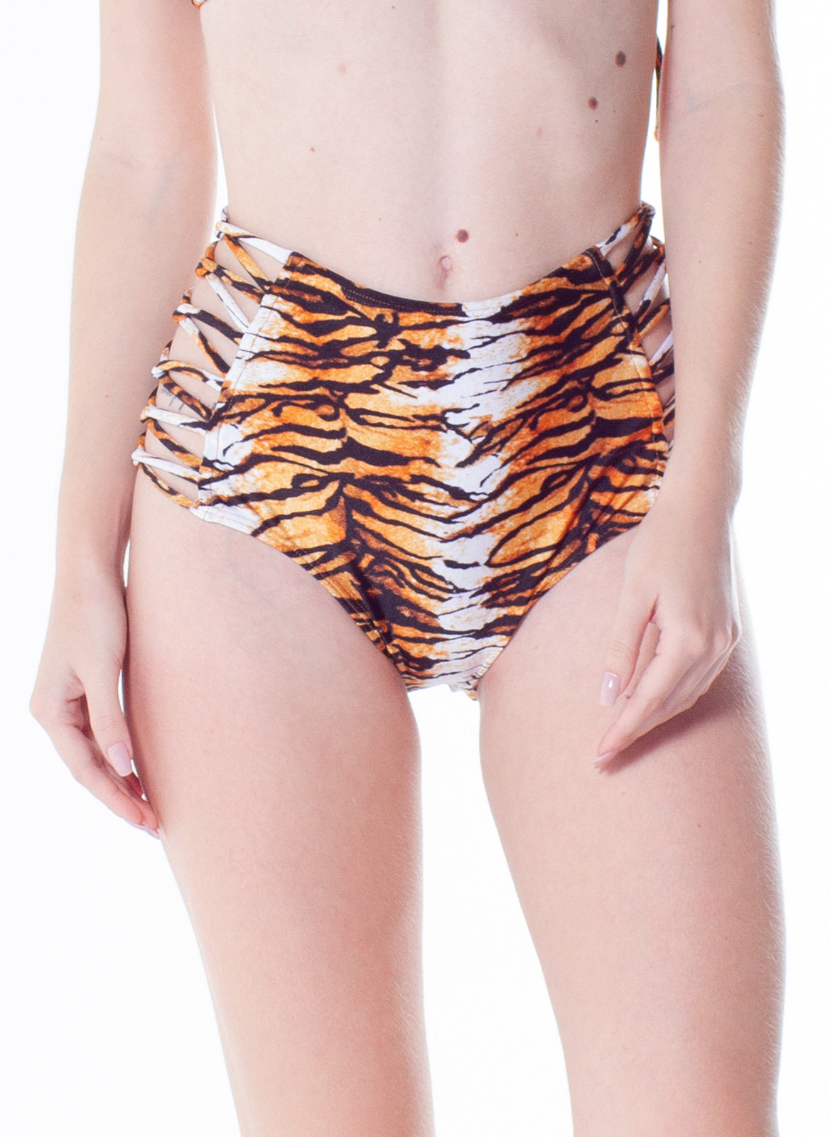 Model Front: La Playa Bottom Bottom Tiras Cruzadas Tigre
