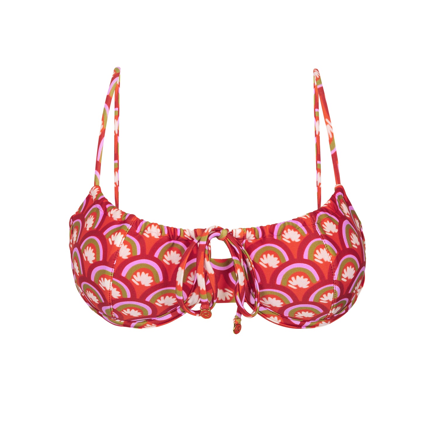 Product Front: Rio De Sol Top Top Floral-Scales Balconet-Tie