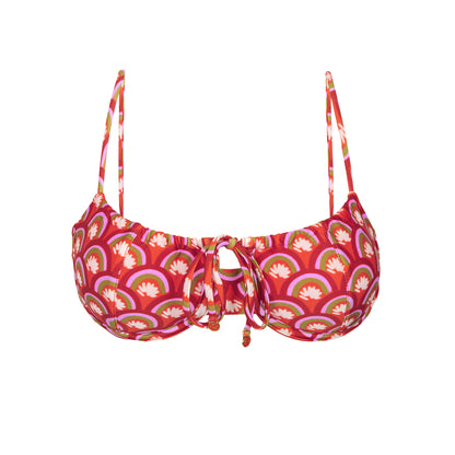 Product Front: Rio De Sol Top Top Floral-Scales Balconet-Tie