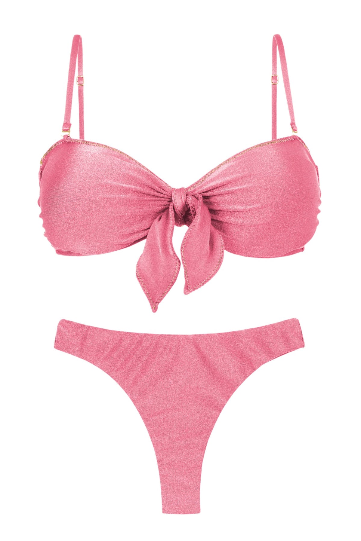 Product Front: Rio De Sol Two Piece Swimwear Set Shimmer-Confetti Bandeau-Knot Nice-Fio
