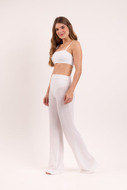 Image 02: Rio De Sol Beach Trousers Memphis-White Pants Lana