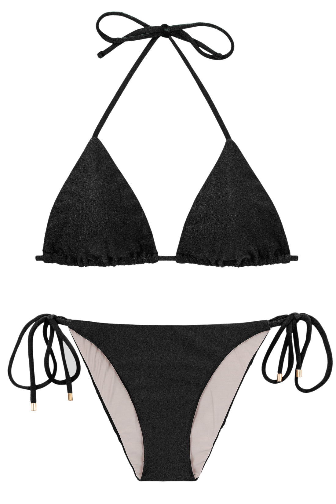 Product Front: Rio De Sol Two Piece Swimwear Set Shimmer-Black Tri-Inv Ibiza-Comfy
