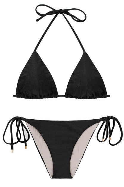 Product Front: Rio De Sol Two Piece Swimwear Set Shimmer-Black Tri-Inv Ibiza-Comfy