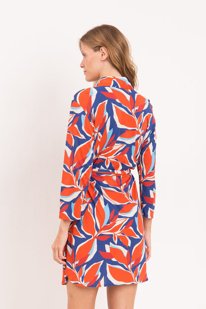 Model Back: Rio De Sol Shirtdress Leaves Chemise