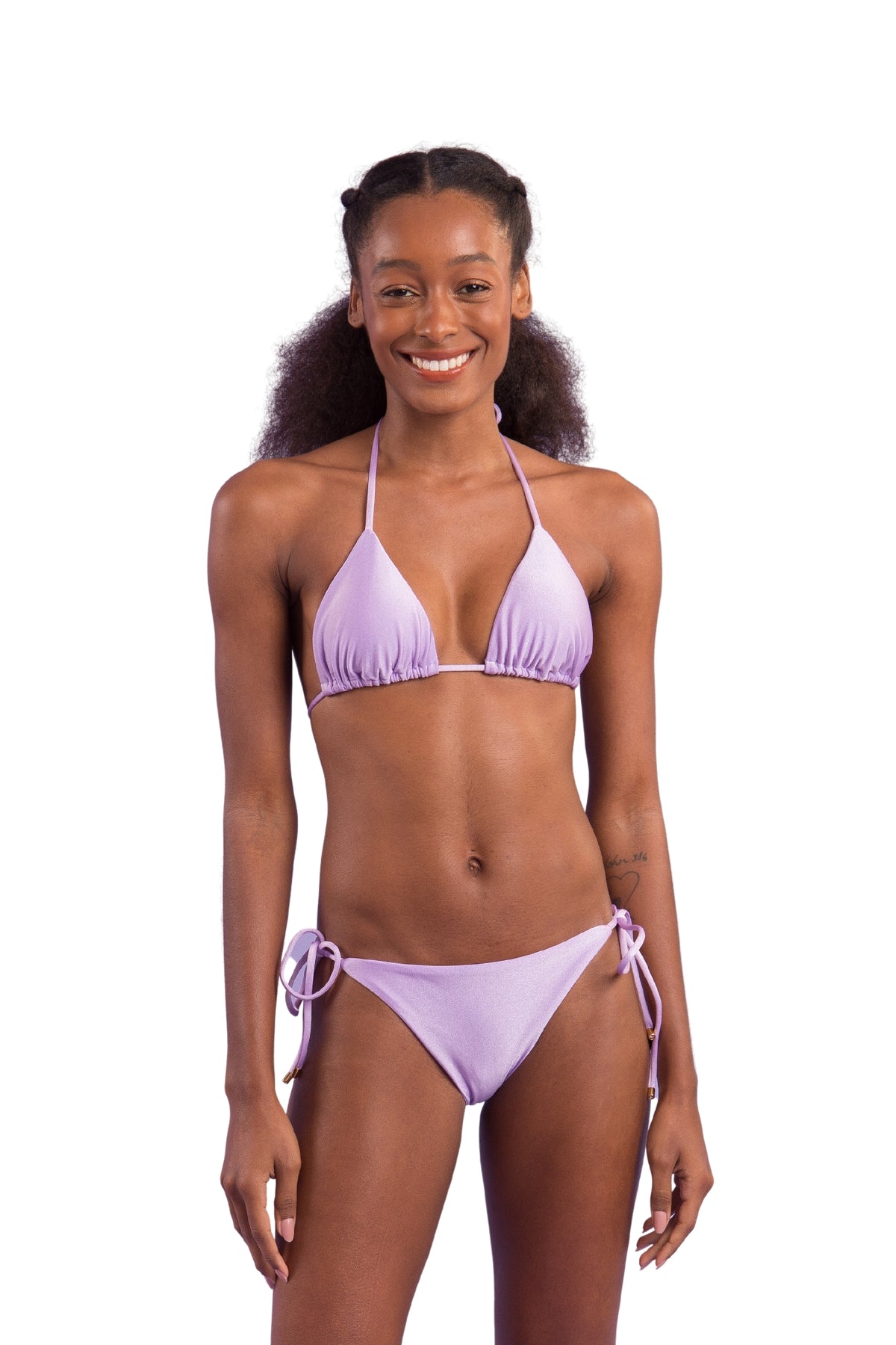 Model Front: Rio De Sol Two Piece Swimwear Set Shimmer-Harmonia Tri-Inv Ibiza-Comfy