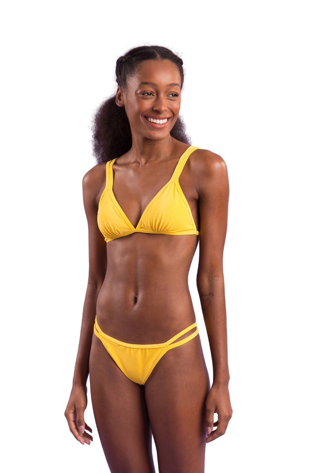 Image 04: Rio De Sol Two Piece Swimwear Set Malibu-Yellow Tri-Duo Mini-Duo