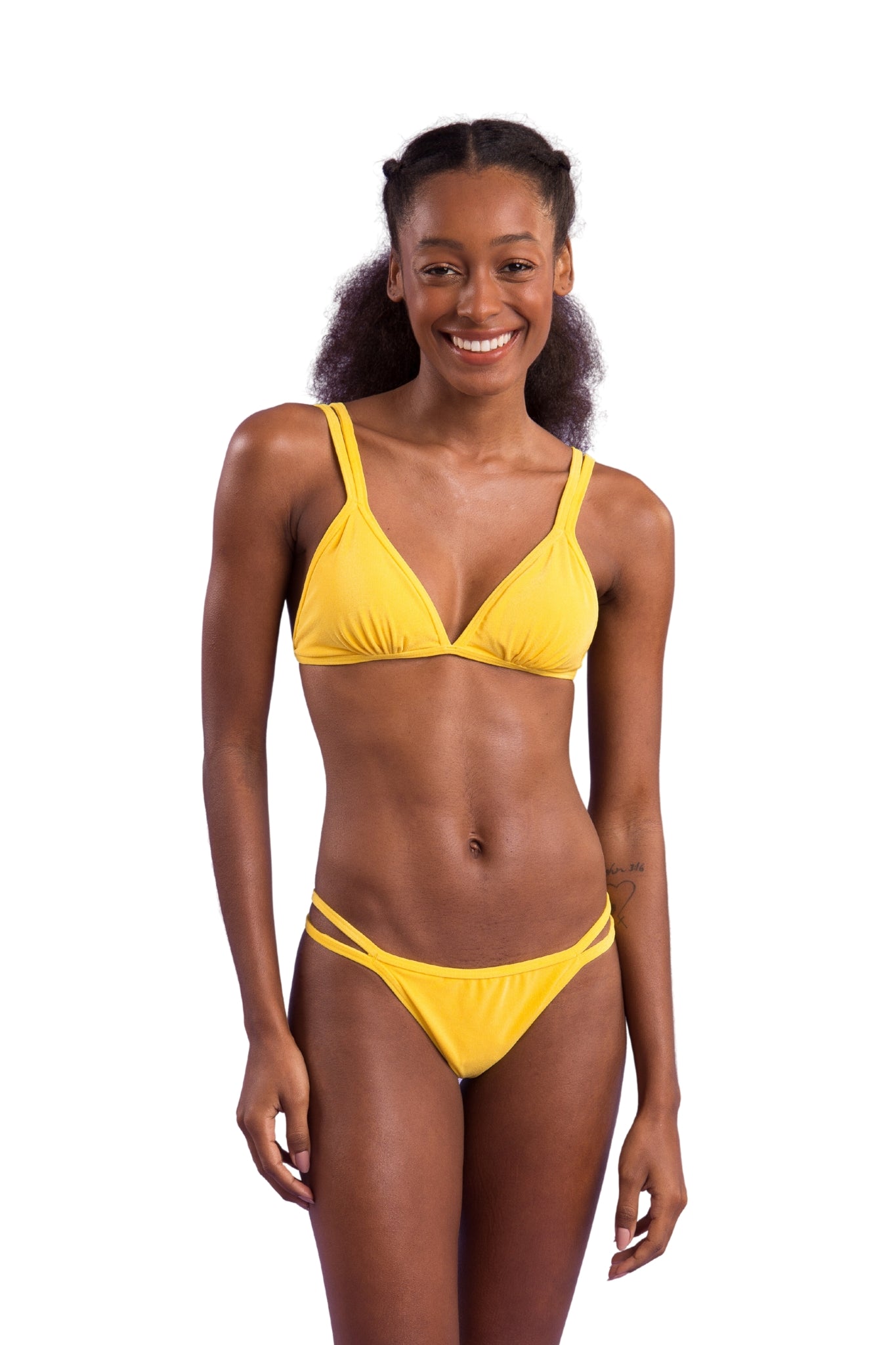 Model Front: Rio De Sol Bottom Bottom Malibu-Yellow Mini-Duo