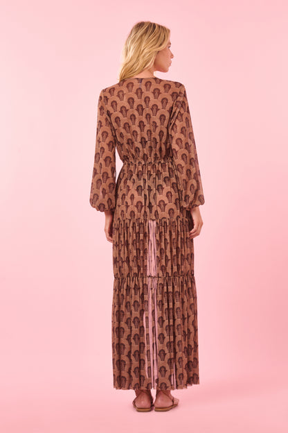 Model Back: Blueman Maxi Dresses Makani Tule