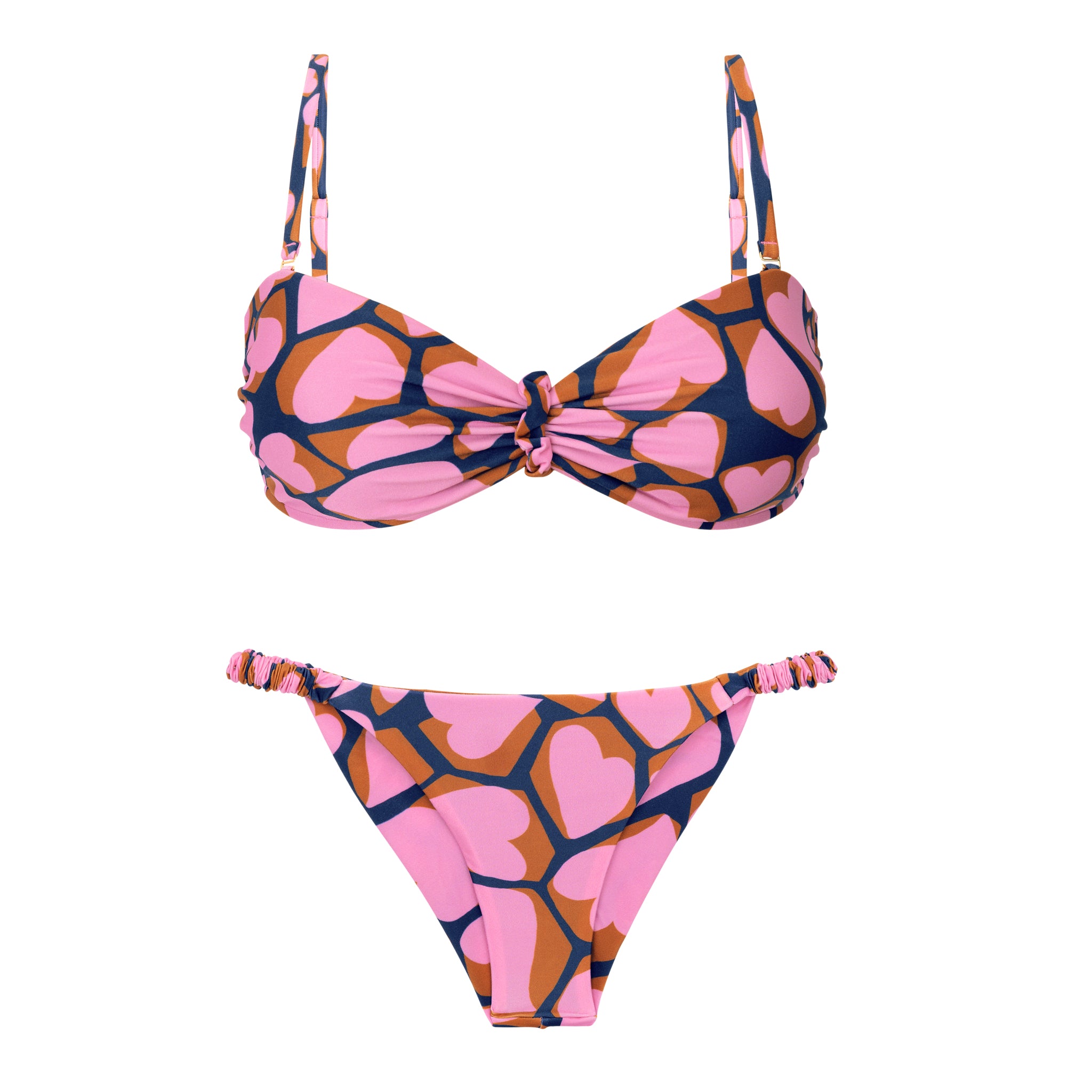Product Front: Rio De Sol Set Set Amore-Pink Bandeau-Crispy Cheeky-Crispy