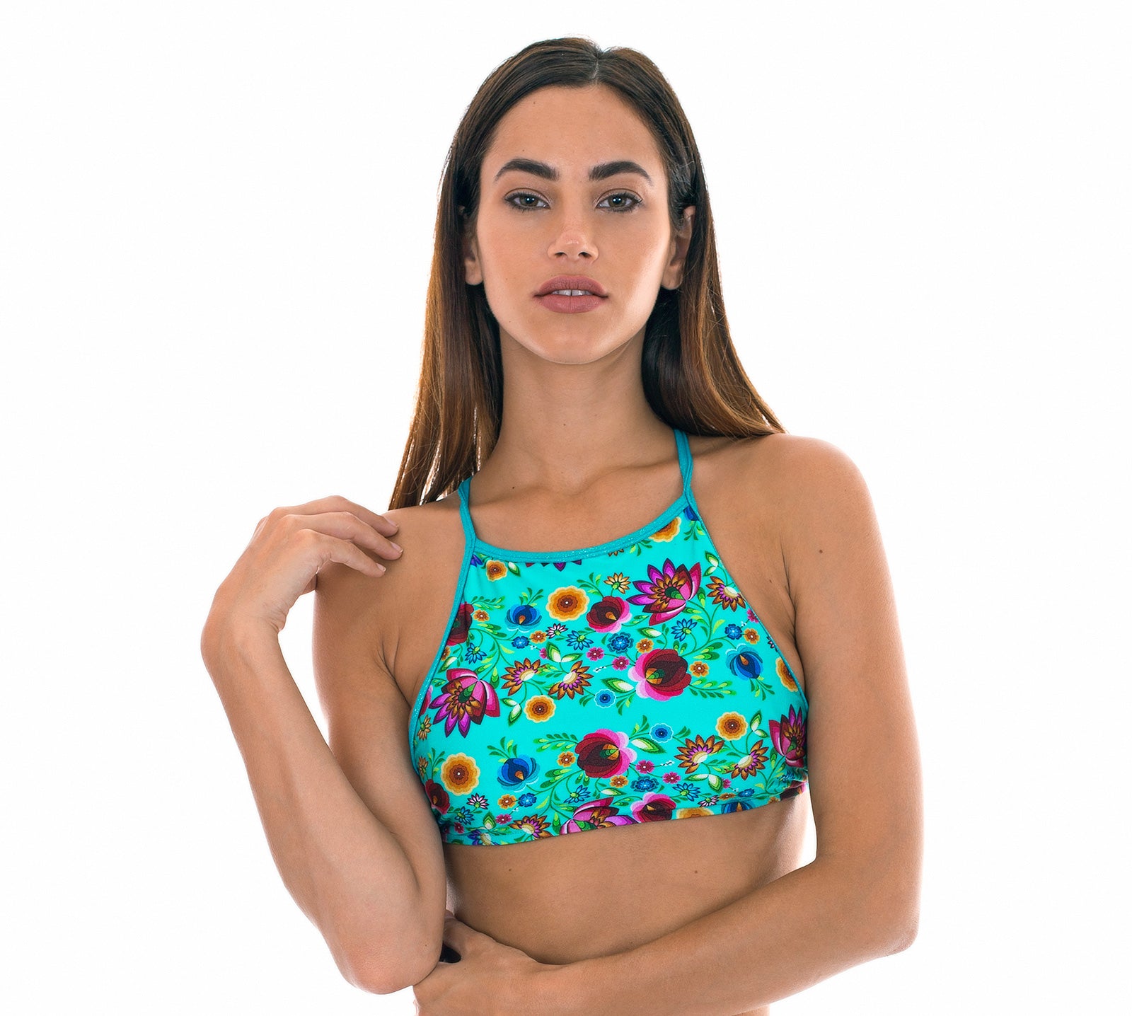 Model Front: Rio De Sol Top Soutien Bloom Cropped