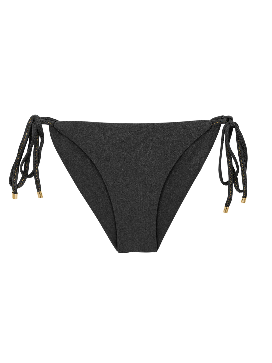 Product Front: Rio De Sol Bottom Bottom Shimmer-Black Cheeky-Tie-Gold