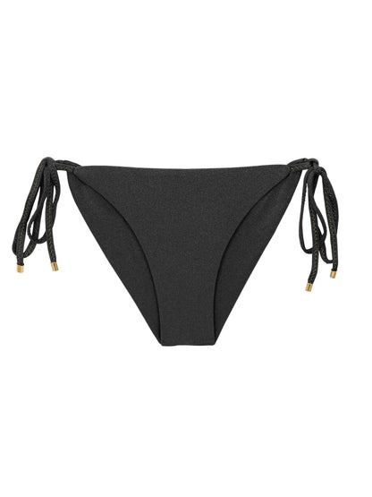 Product Front: Rio De Sol Bottom Bottom Shimmer-Black Cheeky-Tie-Gold